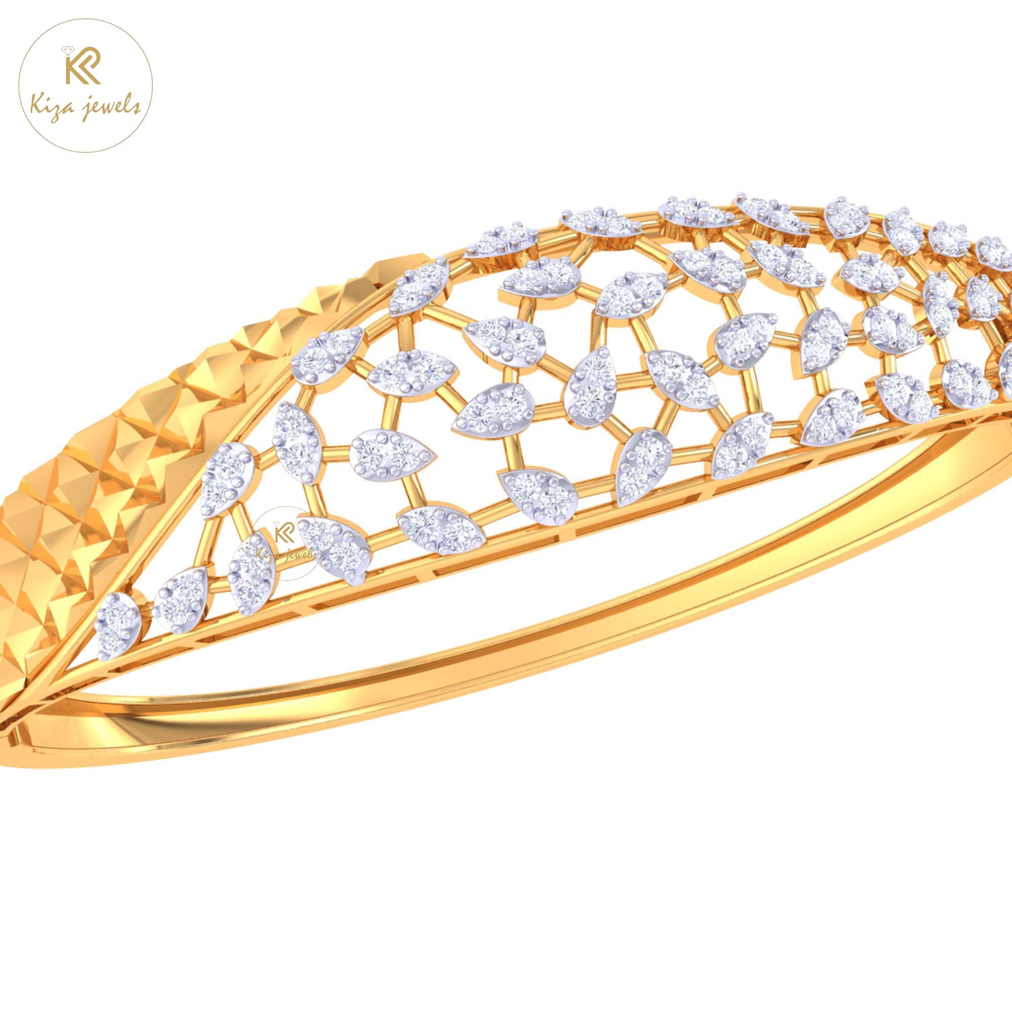 1.00 TDW Round Cut Diamond women's Bangle Bracelet