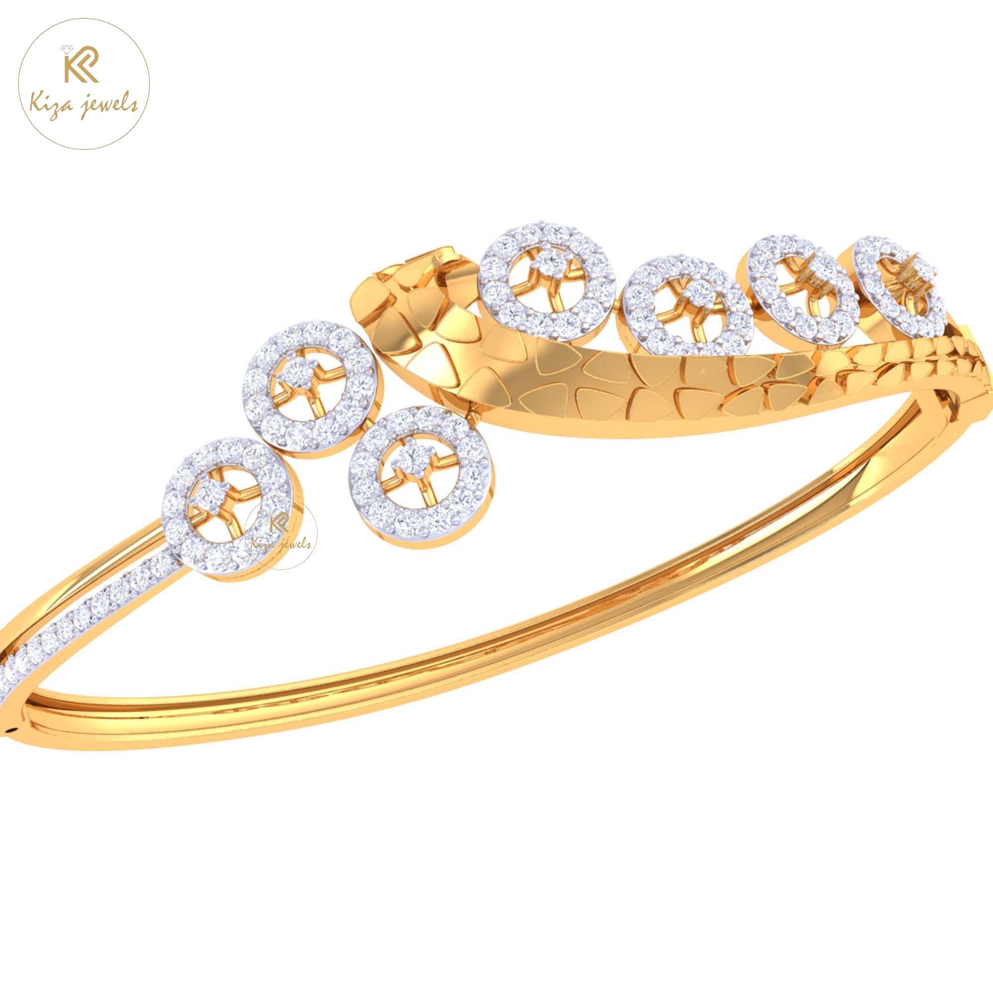 1.46 TDW Round Cut Diamond women's Bangle Bracelet