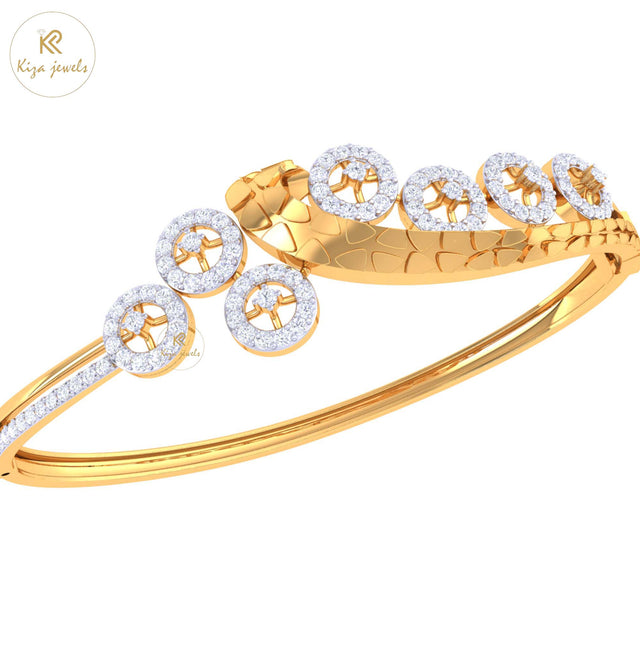 1.46 TDW Round Cut Diamond women's Bangle Bracelet