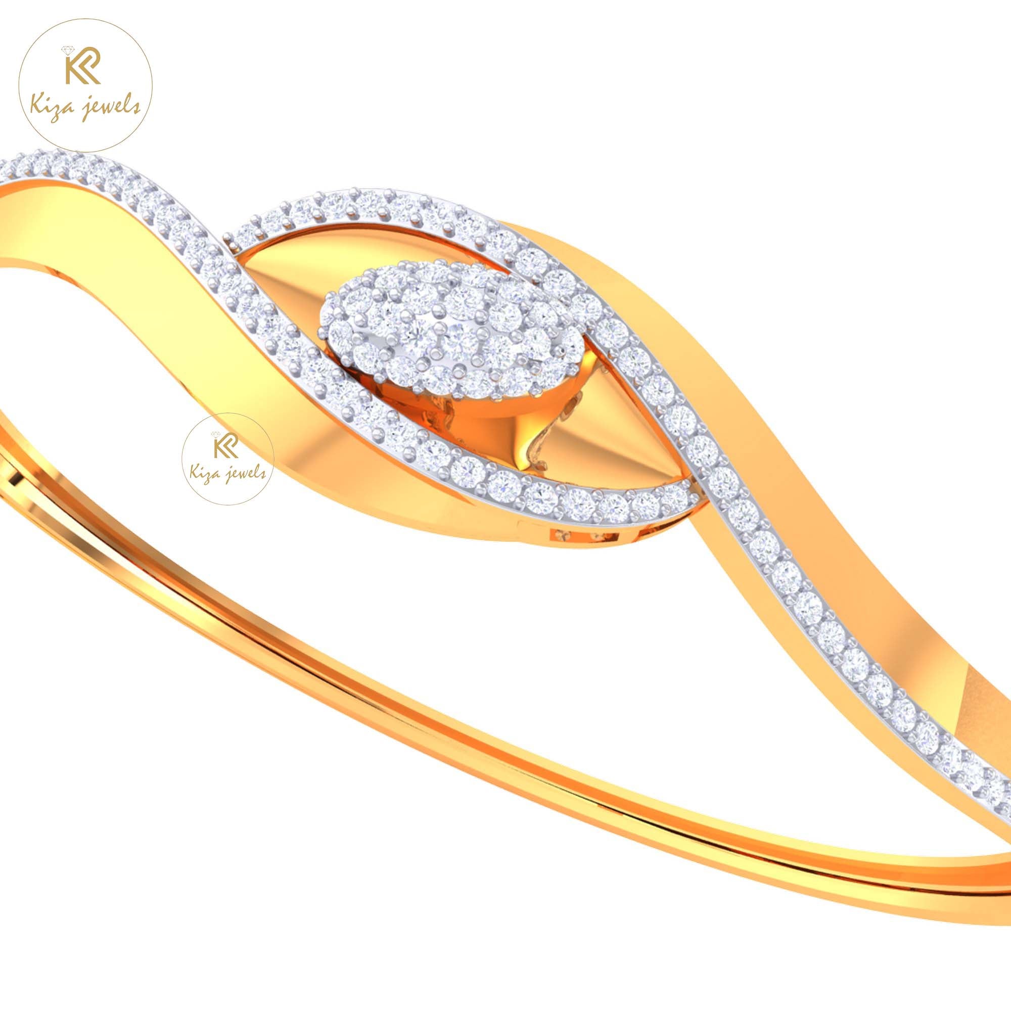 1.31 TDW Round Cut Diamond women's Bangle Bracelet