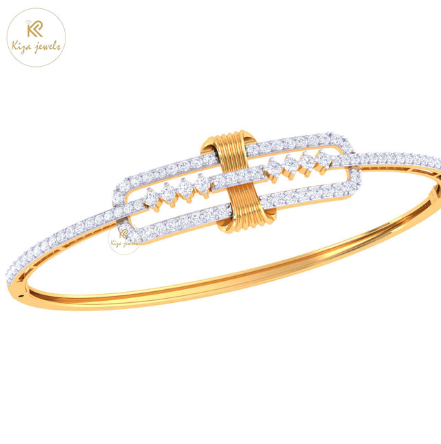 0.91 TDW Round Cut Diamond women's Bangle Bracelet