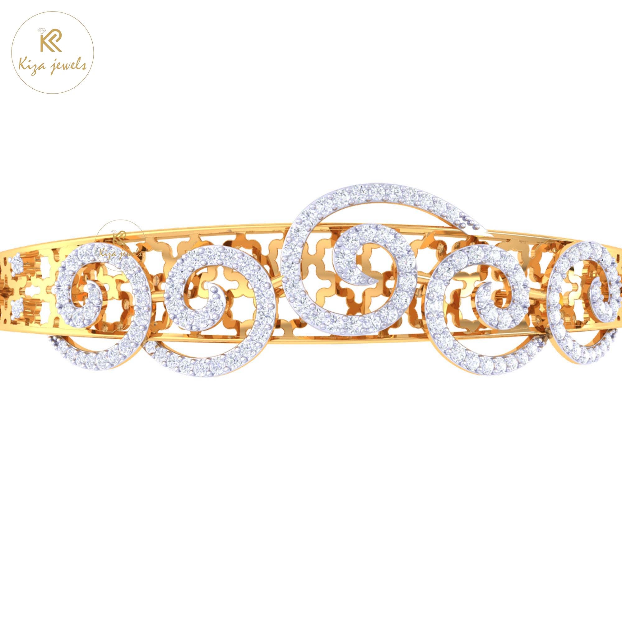 1.15 TDW Round Cut Diamond women's Bangle Bracelet