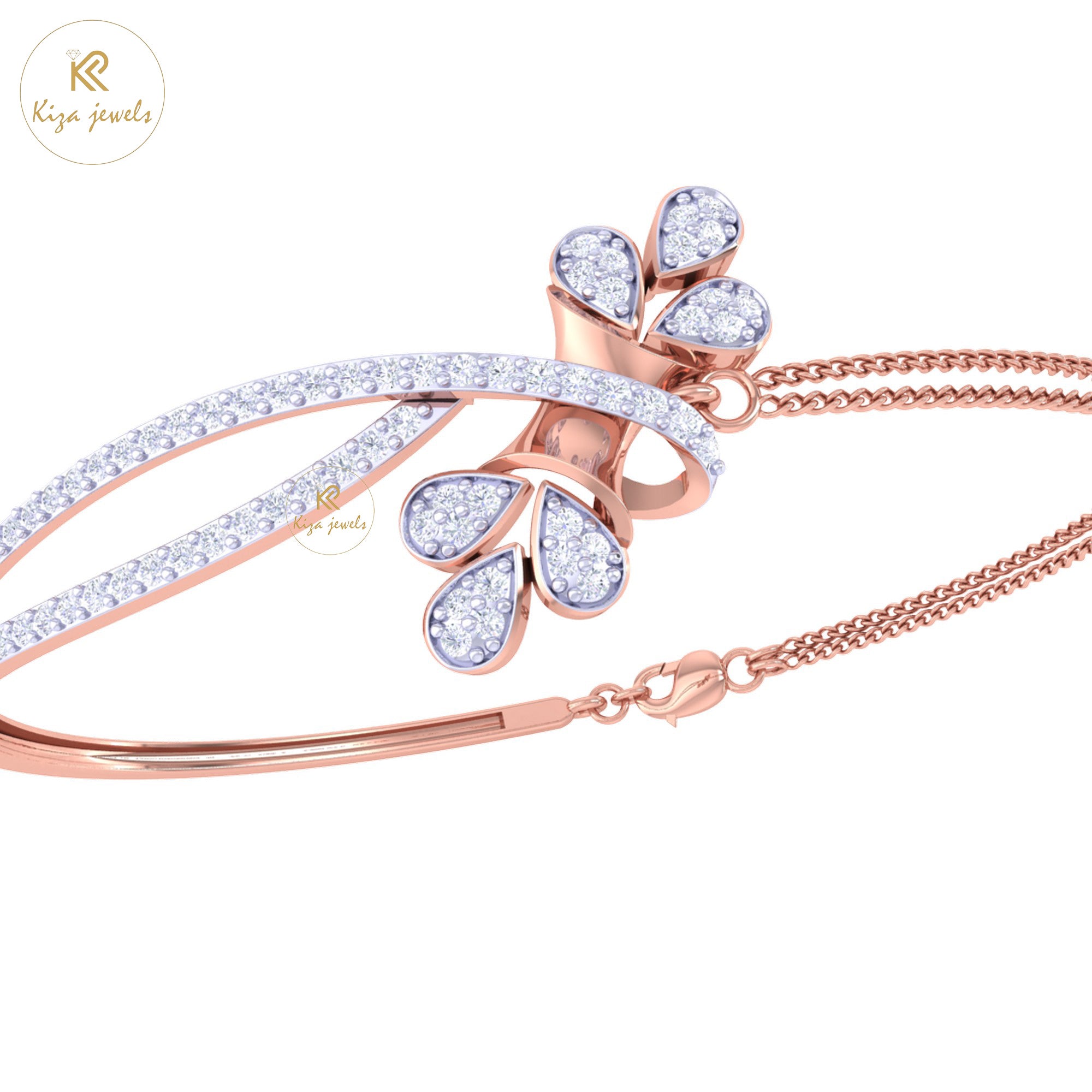 1.01 TDW Round Cut Diamond women's Bangle Bracelet