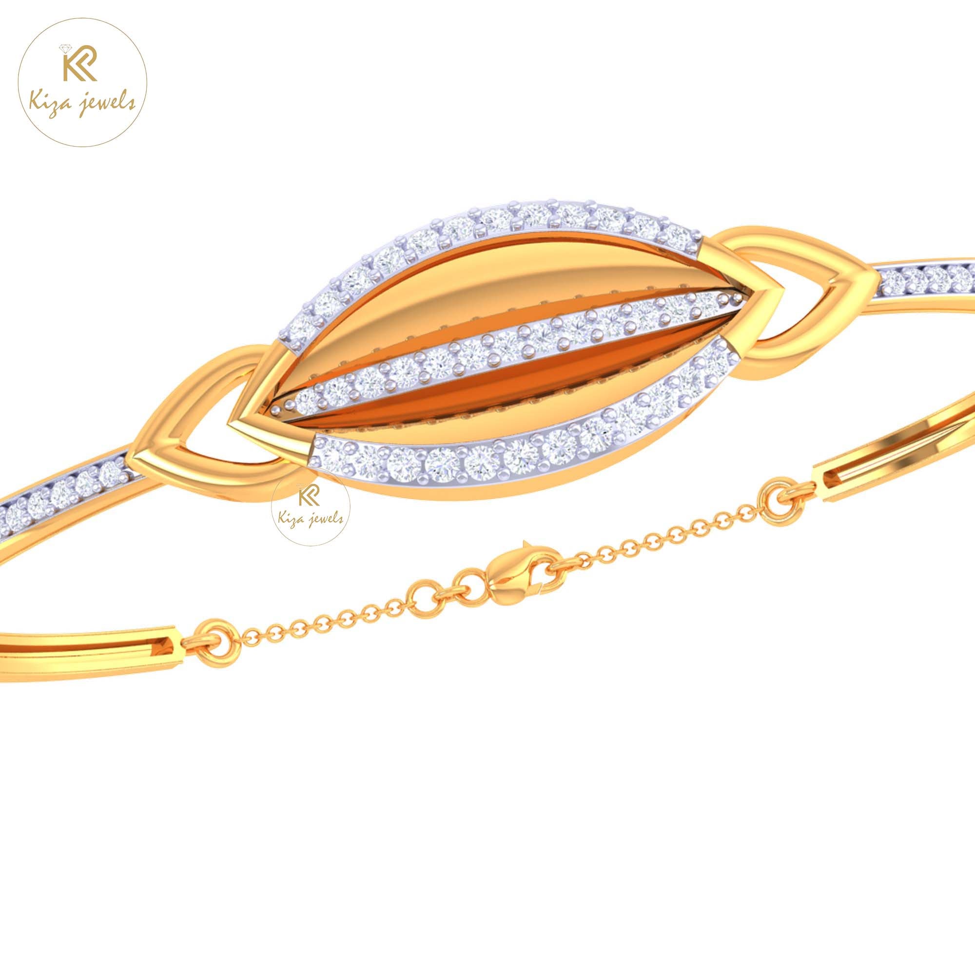 0.86 TDW Round Cut Diamond women's Bangle Bracelet