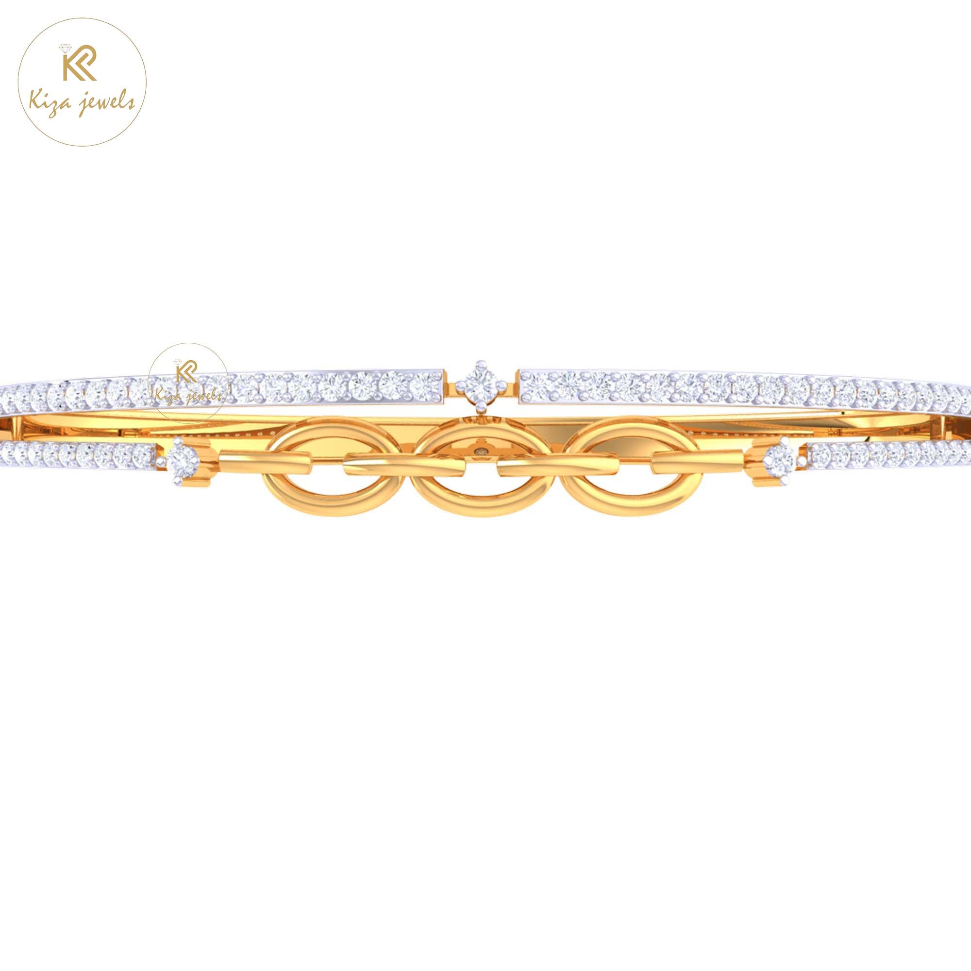 0.86 TDW Round Cut Diamond women's Bangle Bracelet