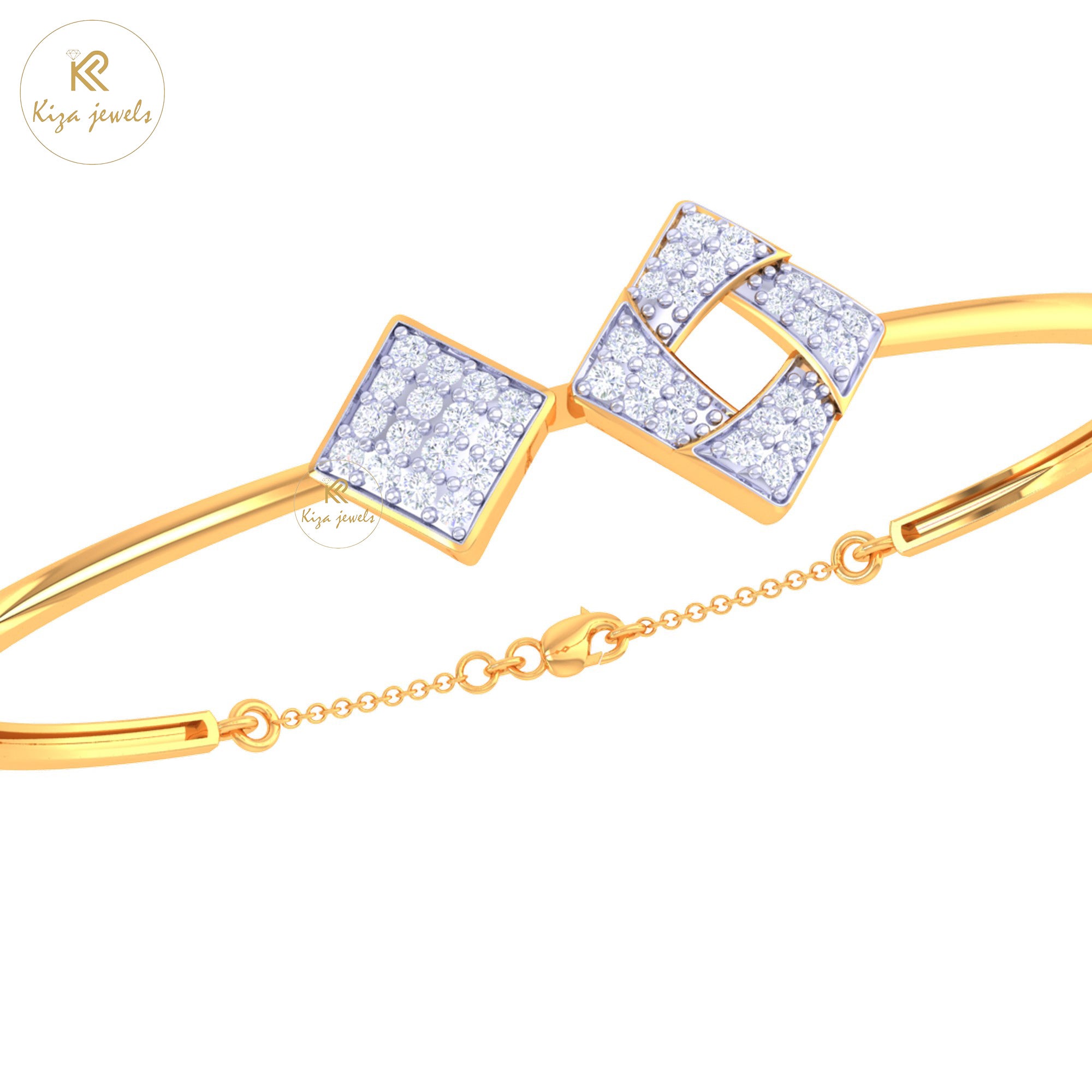 0.51 TDW Round Cut Diamond women's Bangle Bracelet