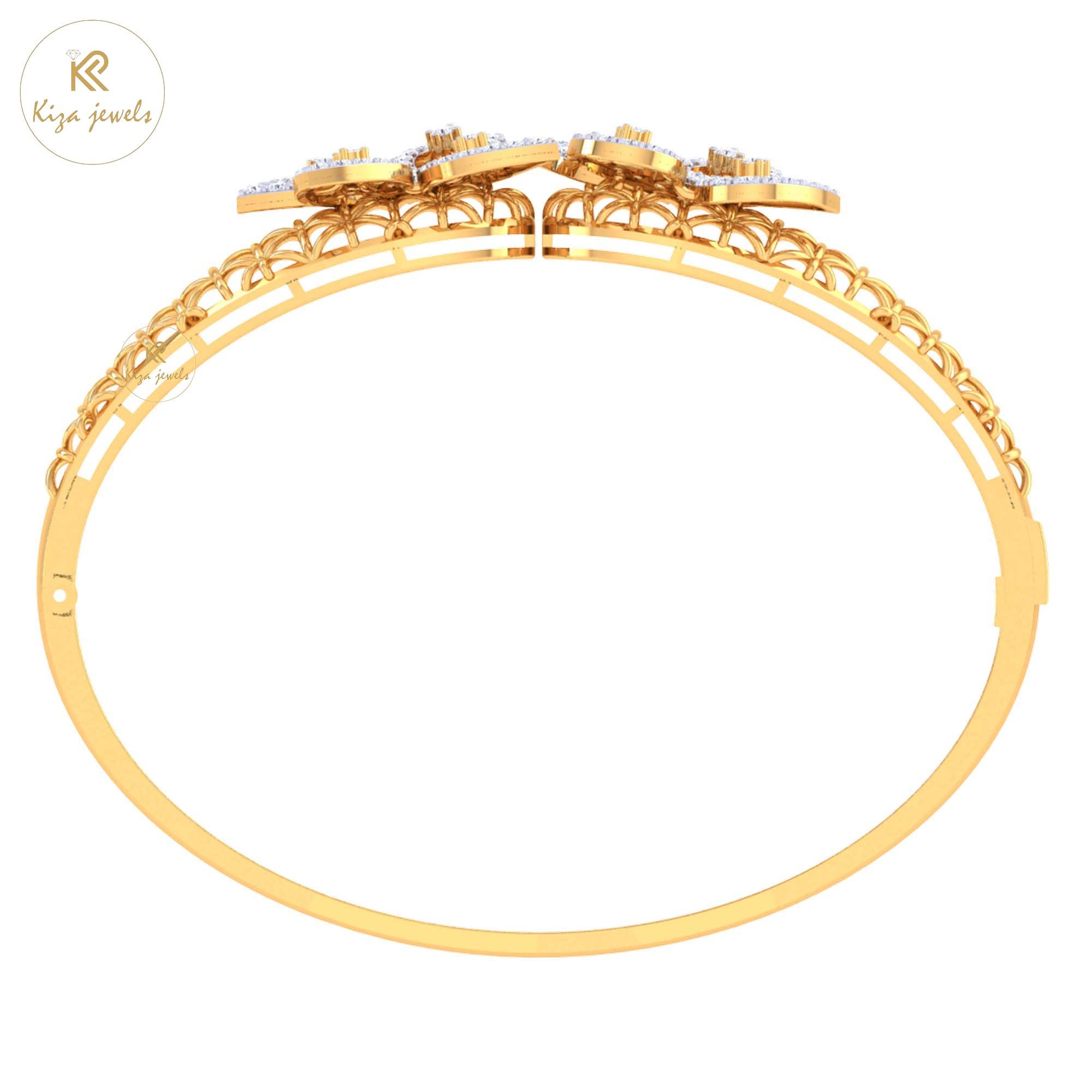 1.28 TDW Round Cut Diamond women's Bangle Bracelet