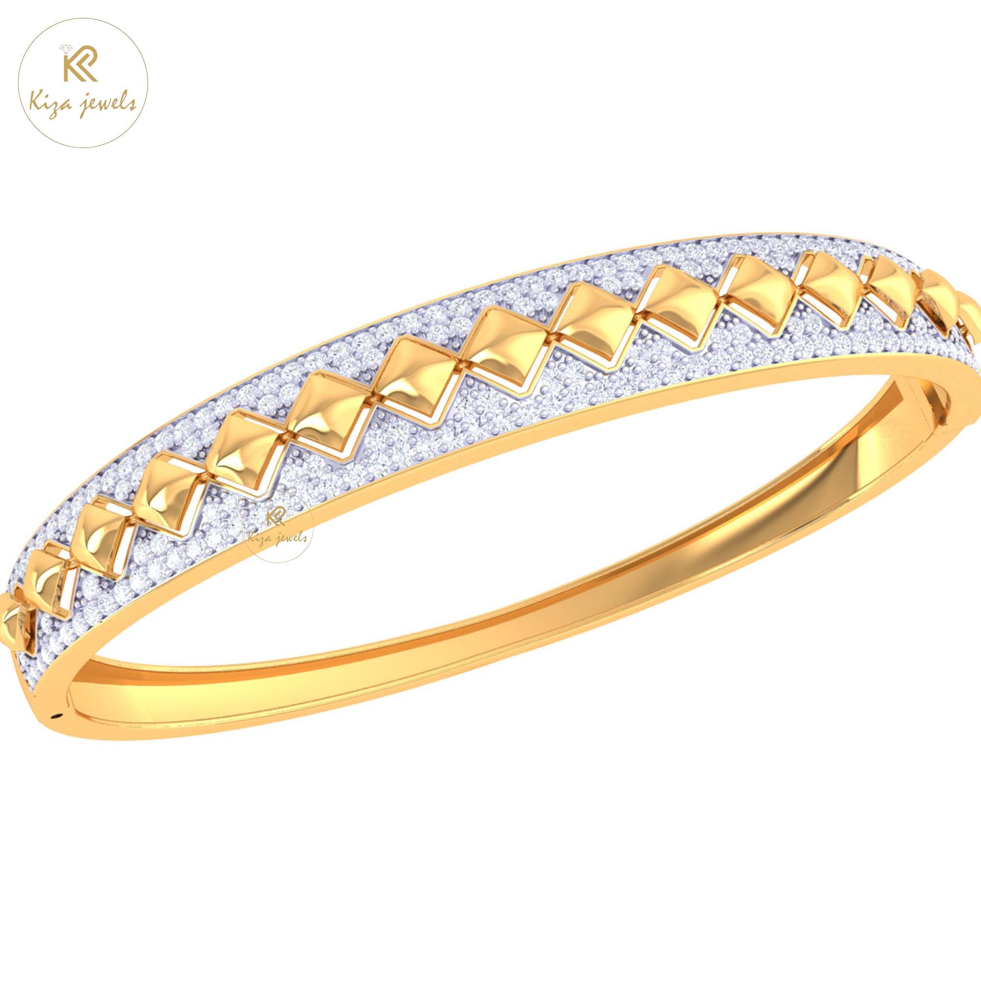 1.21 TDW Round Cut Diamond women's Bangle Bracelet