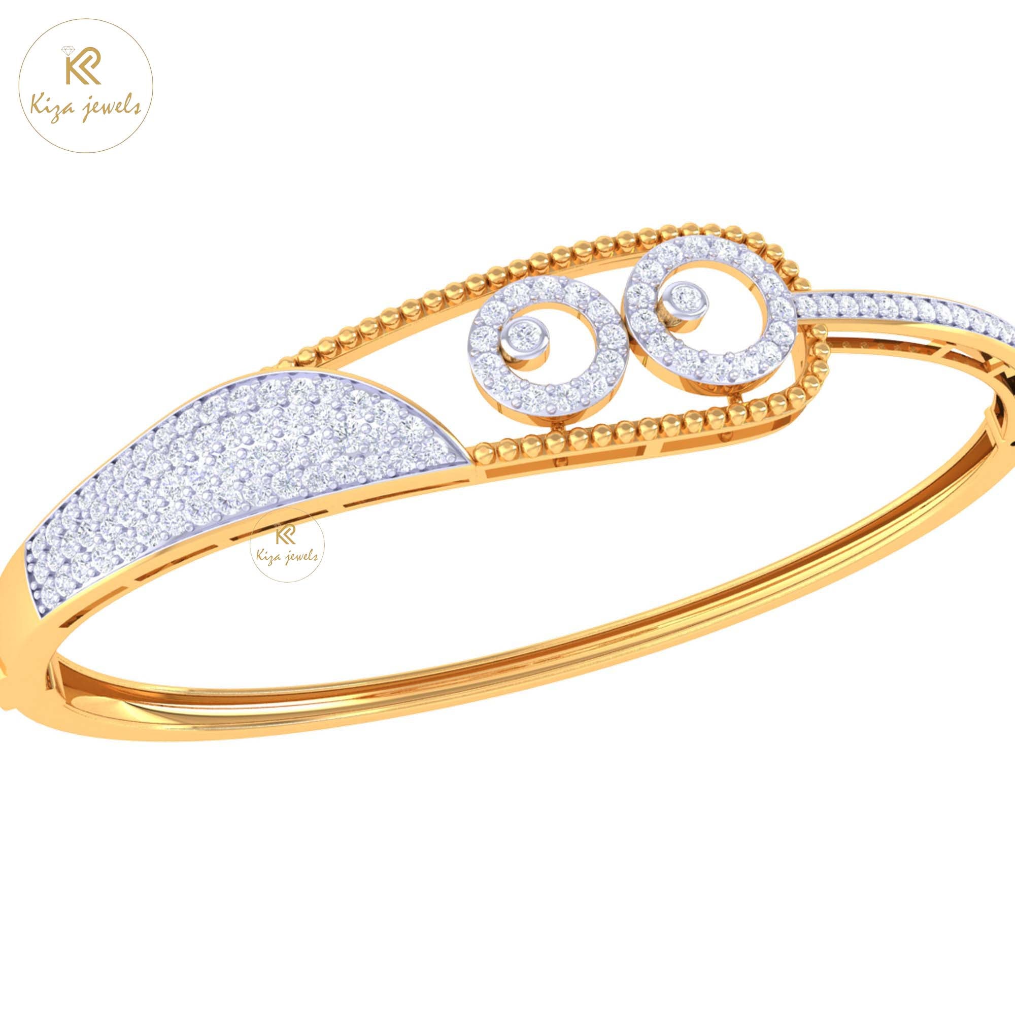 1.18 TDW Round Cut Diamond women's Bangle Bracelet