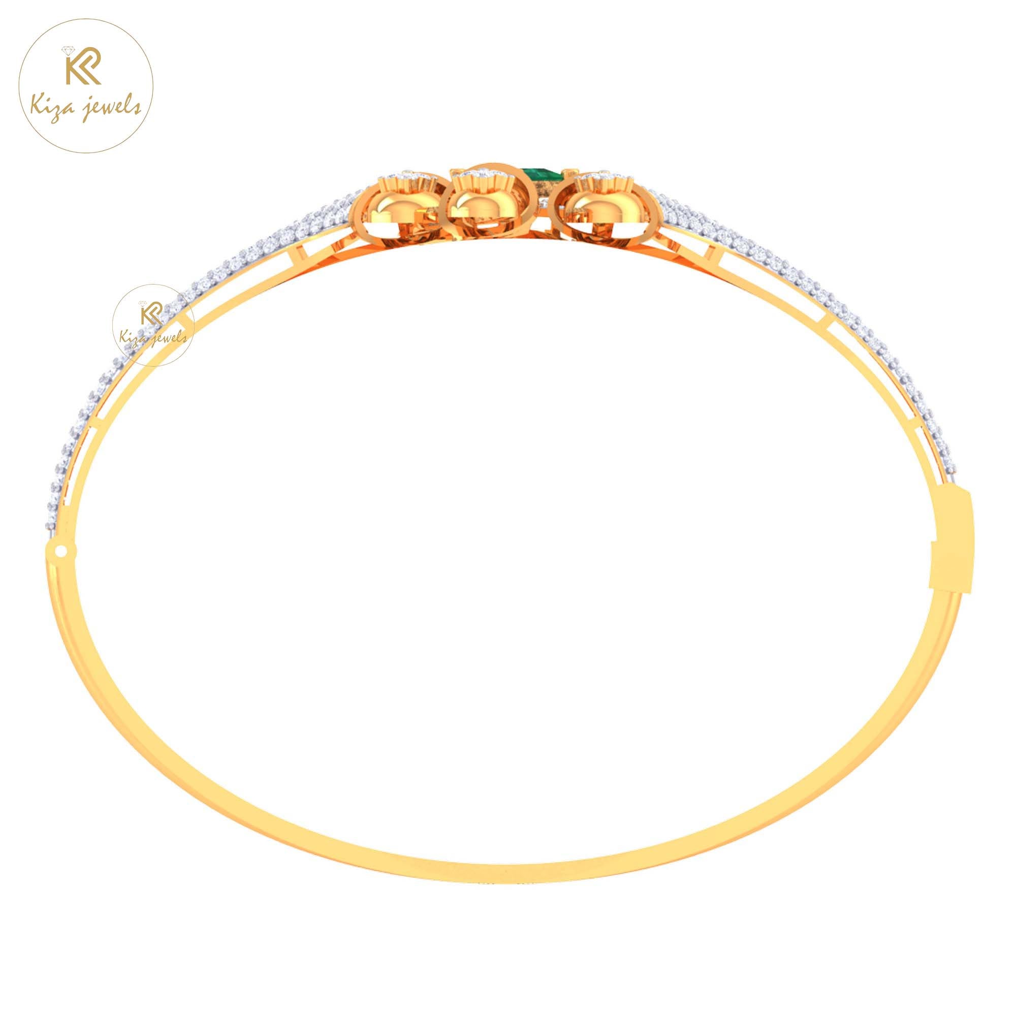 3.335 TDW Round Cut Diamond & F.G Princess Gemstone women's Bangle Bracelet