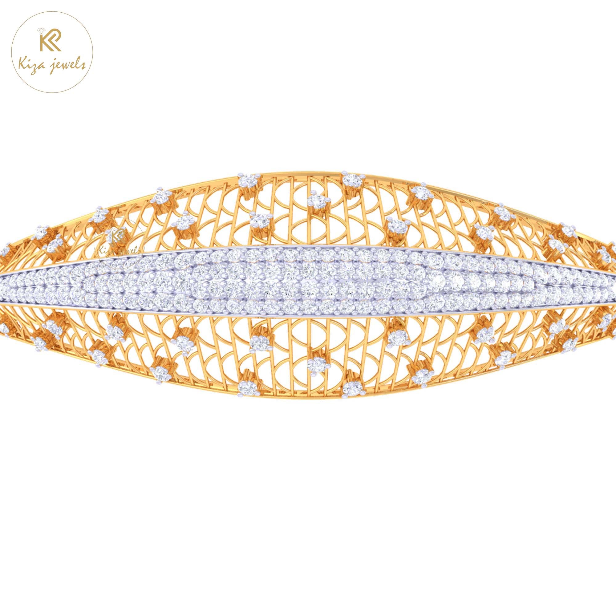 1.57 TDW Round Cut Diamond women's Bangle Bracelet