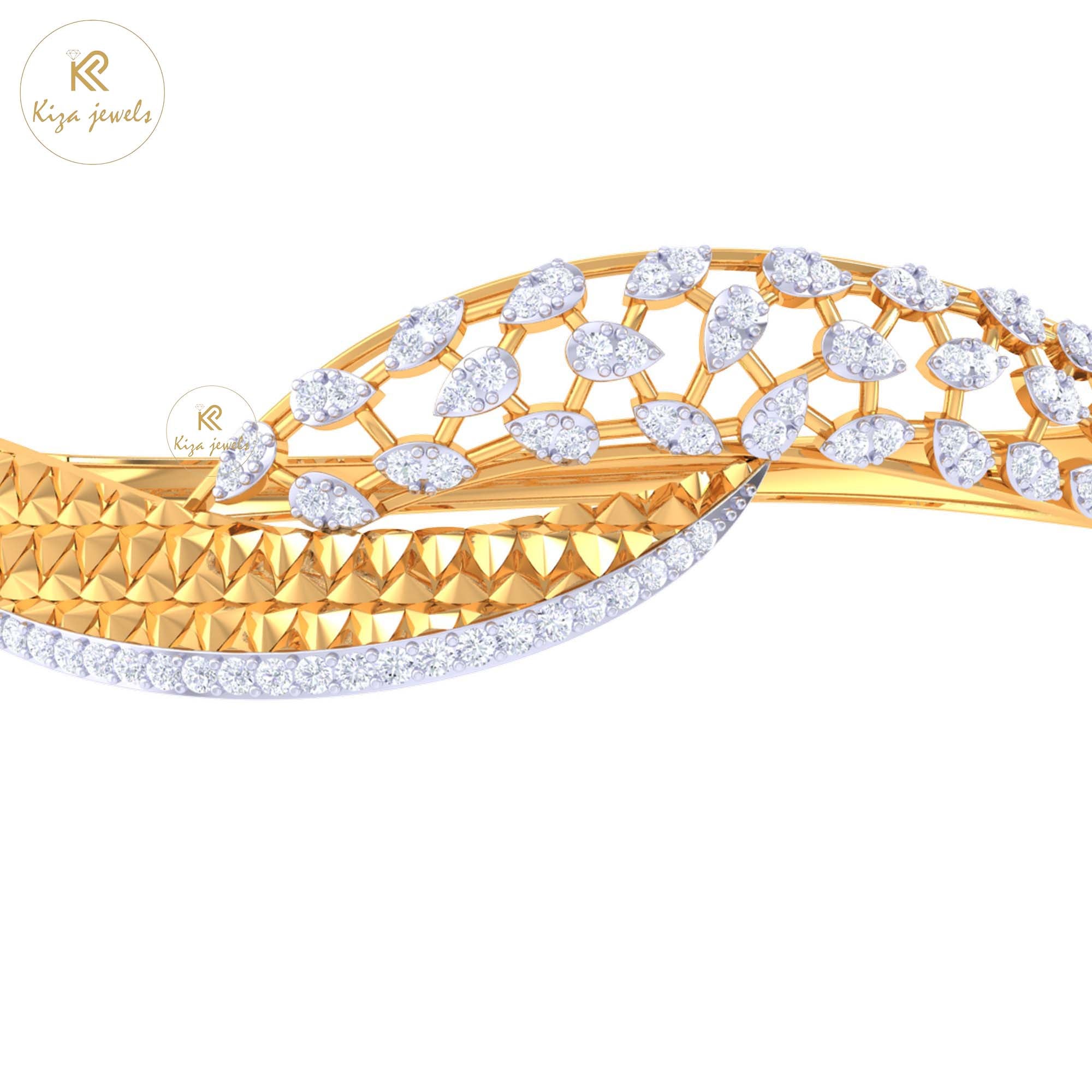 1.046 TDW Round Cut Diamond women's Bangle Bracelet