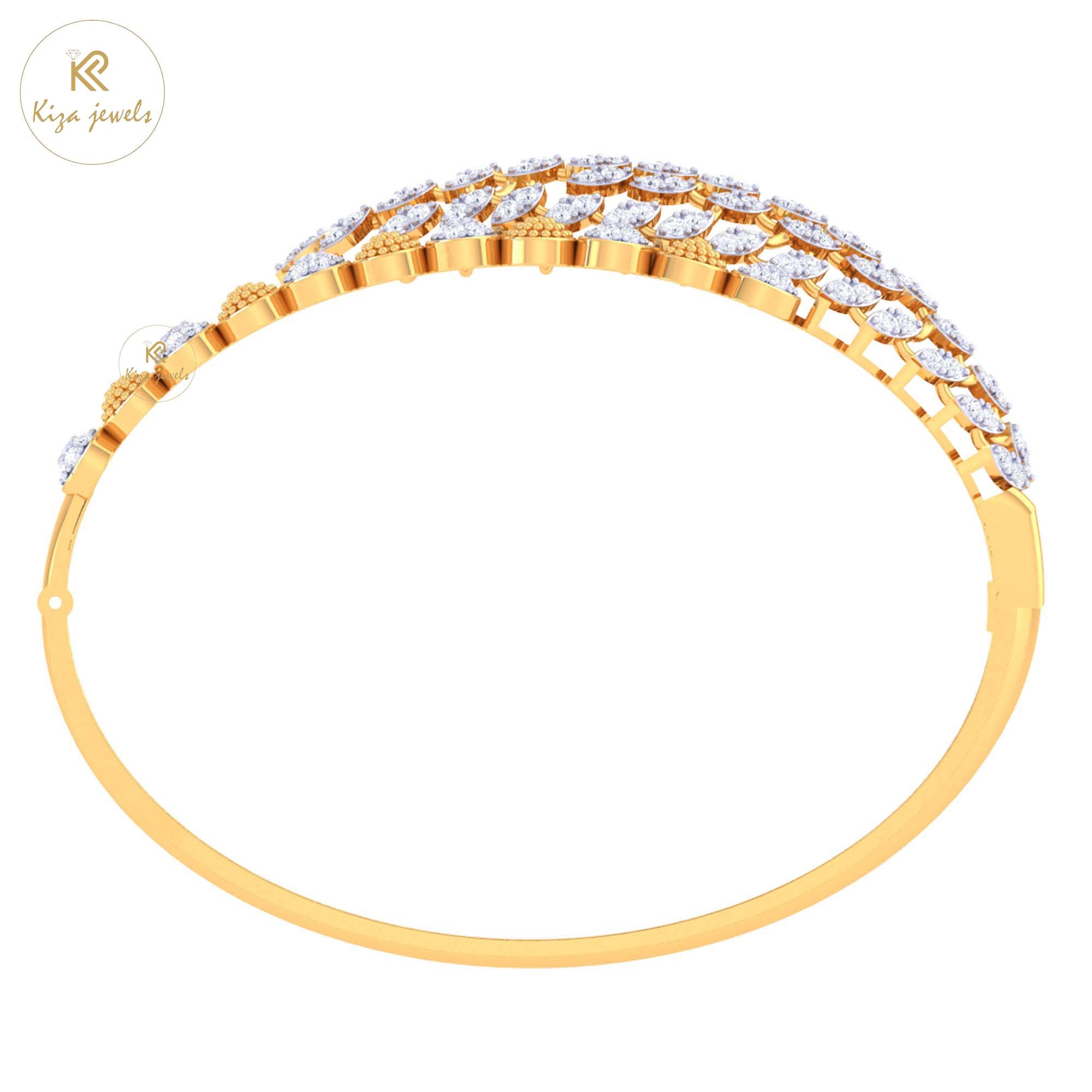 2.03 TDW Round Cut Diamond women's Bangle Bracelet