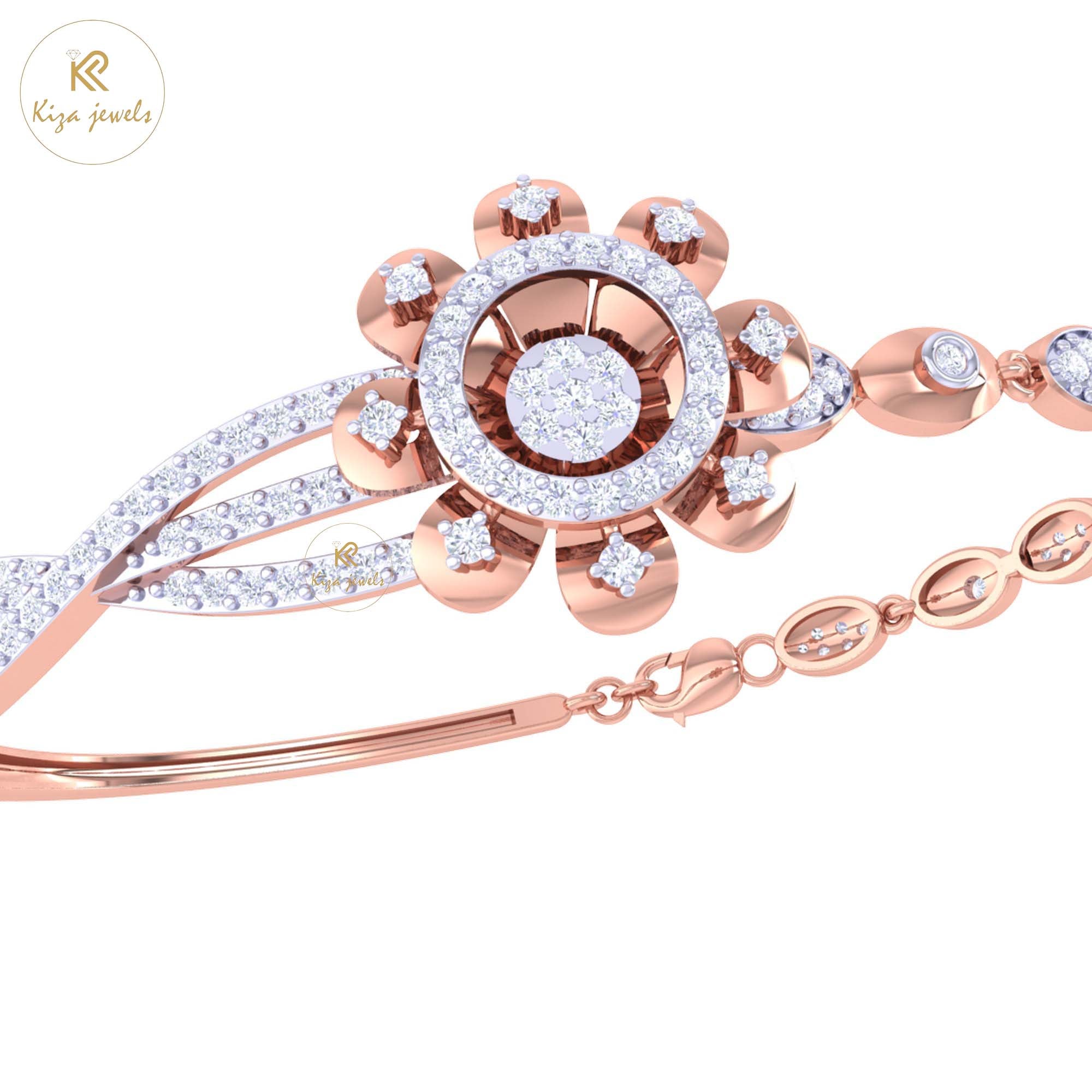 1.47 TDW Round Cut Diamond women's Bangle Bracelet