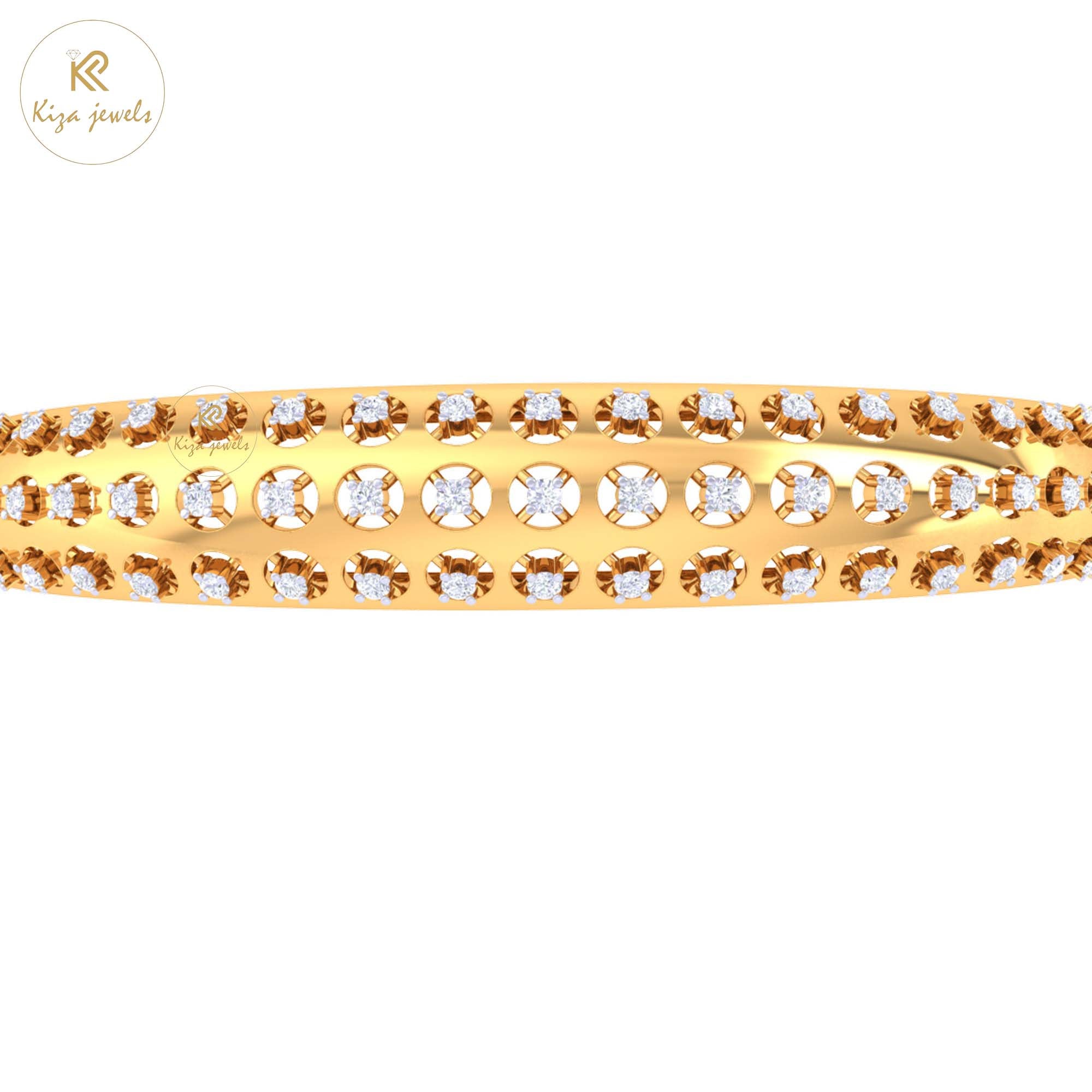 0.64 TDW Round Cut Diamond women's Bangle Bracelet