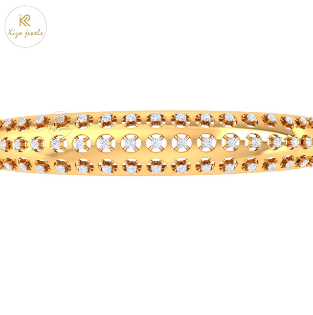 0.64 TDW Round Cut Diamond women's Bangle Bracelet