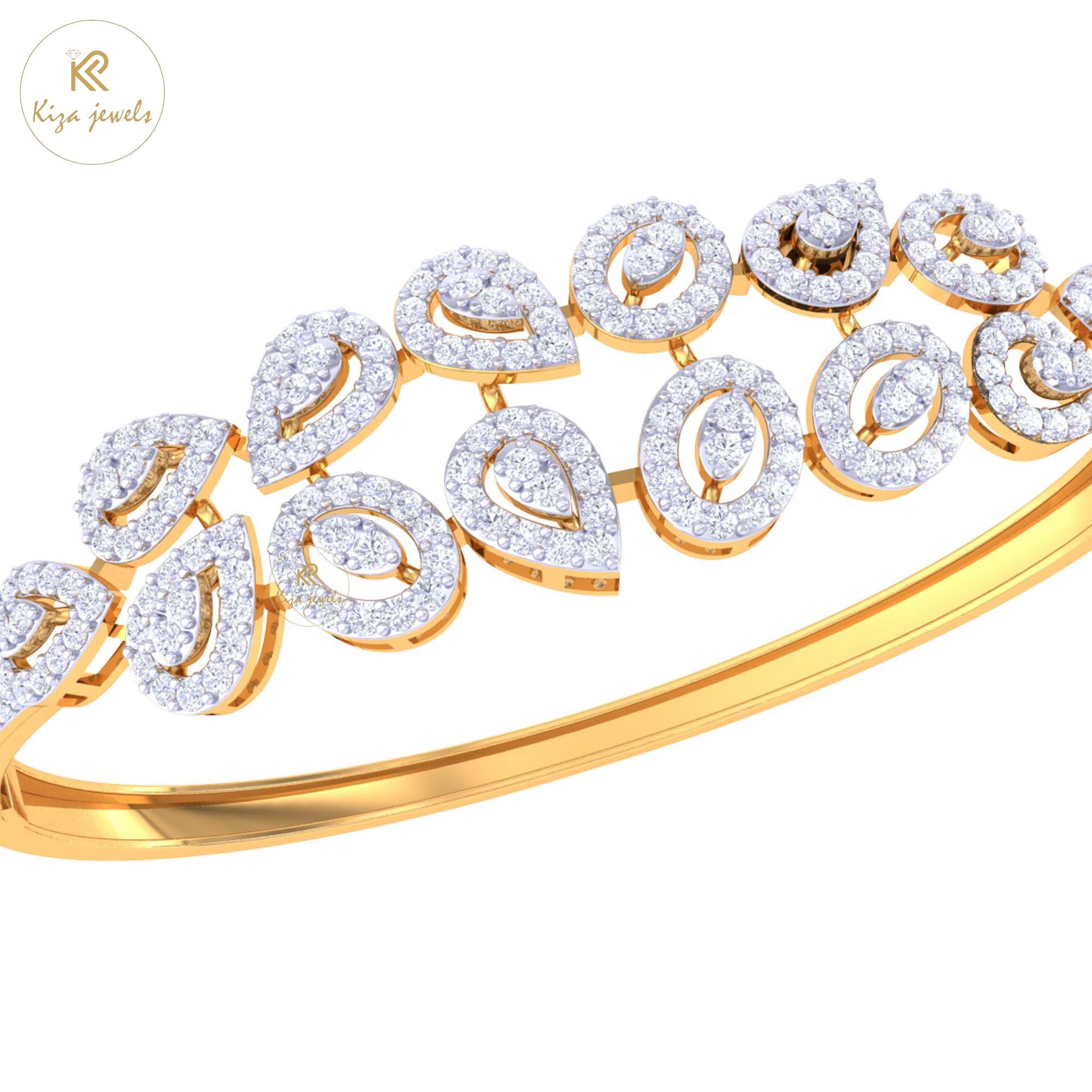 1.94 TDW Round Cut Diamond women's Bangle Bracelet