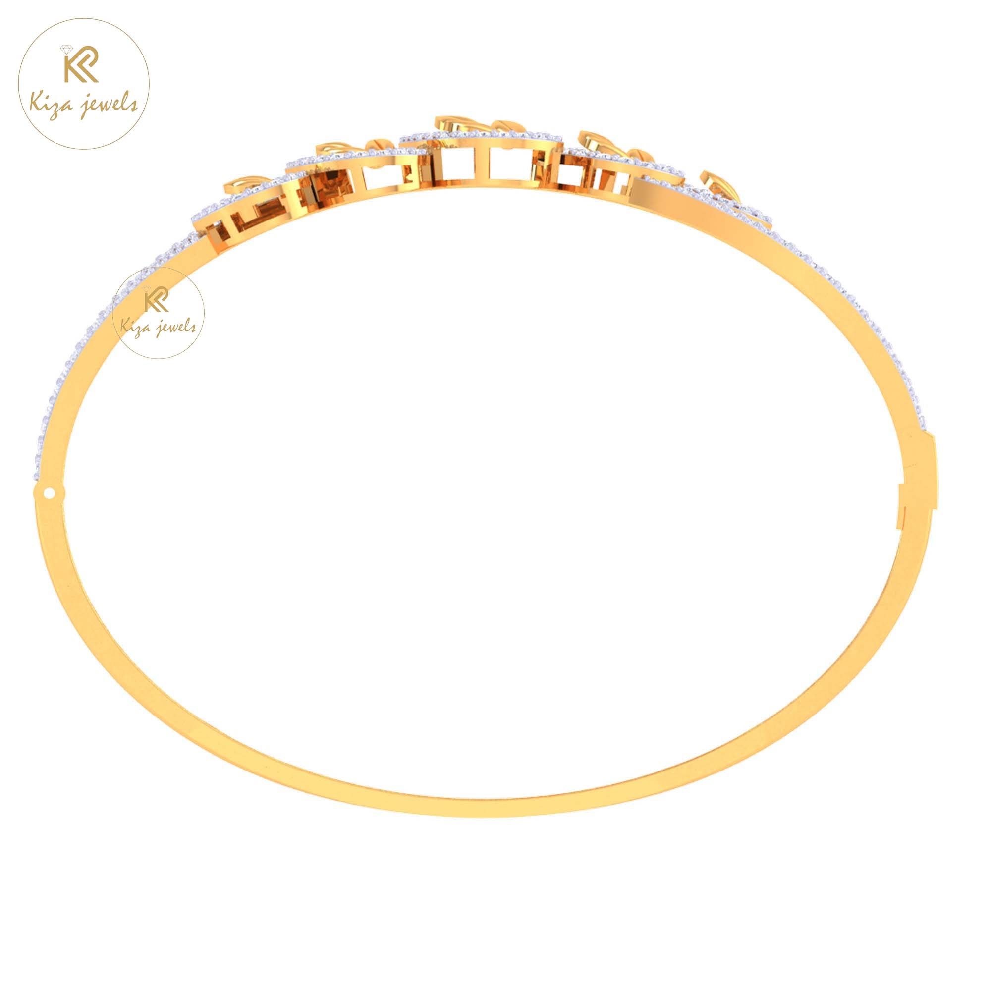 2.60 TDW Round Cut Diamond women's Bangle Bracelet