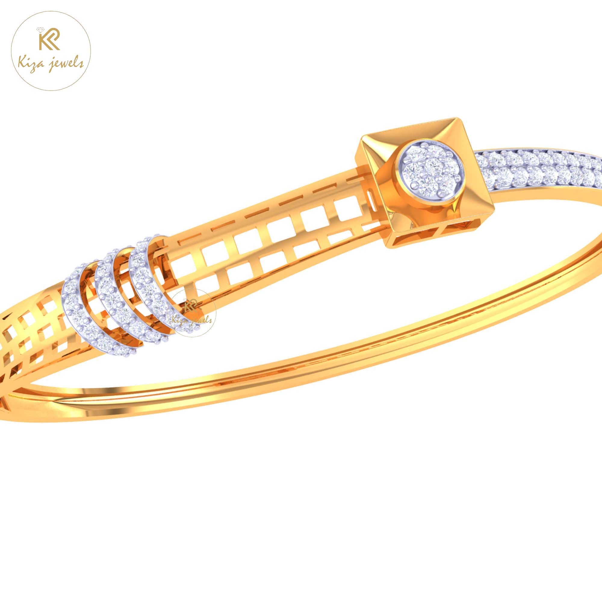 0.87 TDW Round Cut Diamond women's Bangle Bracelet