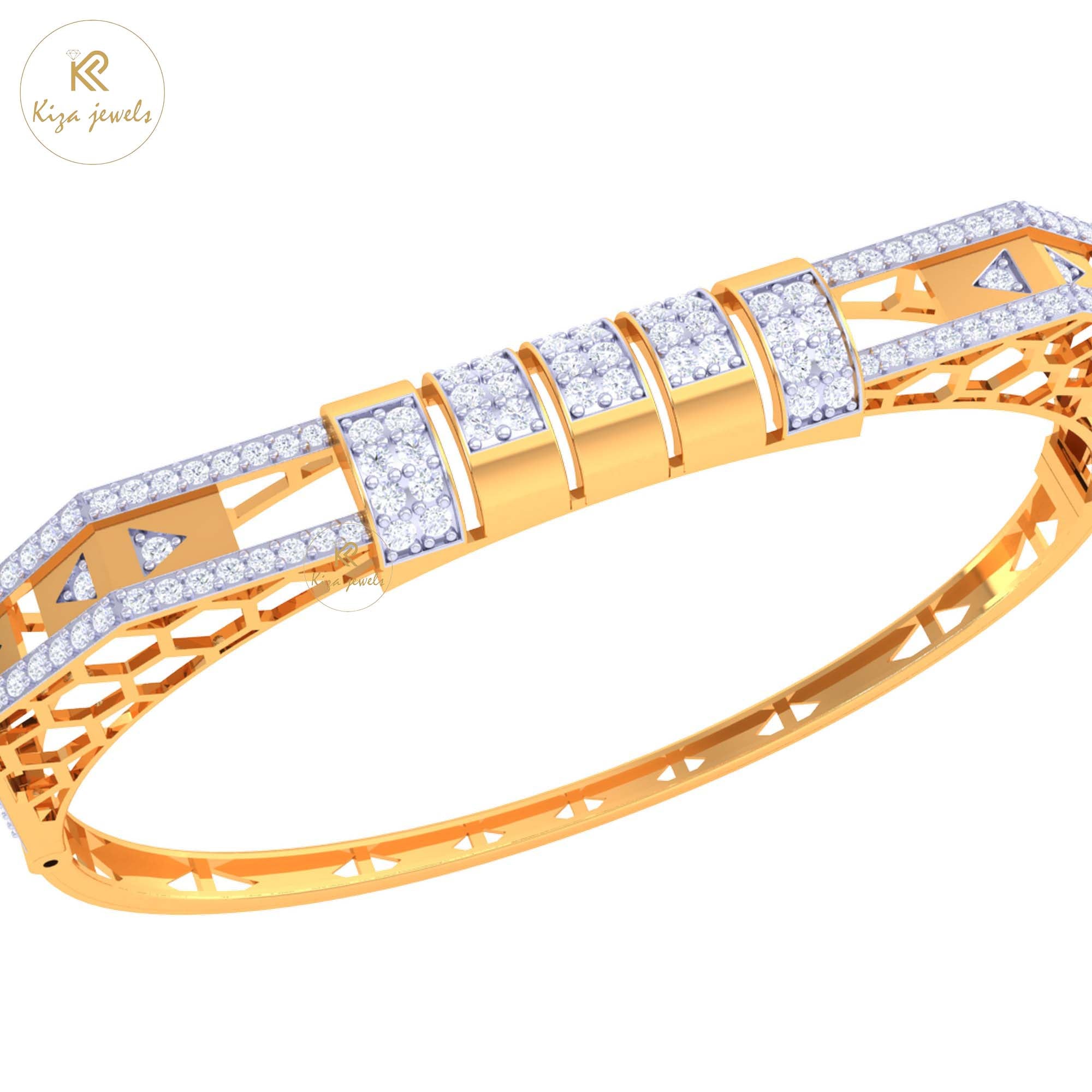 2.10 TDW Round Cut Diamond women's Bangle Bracelet