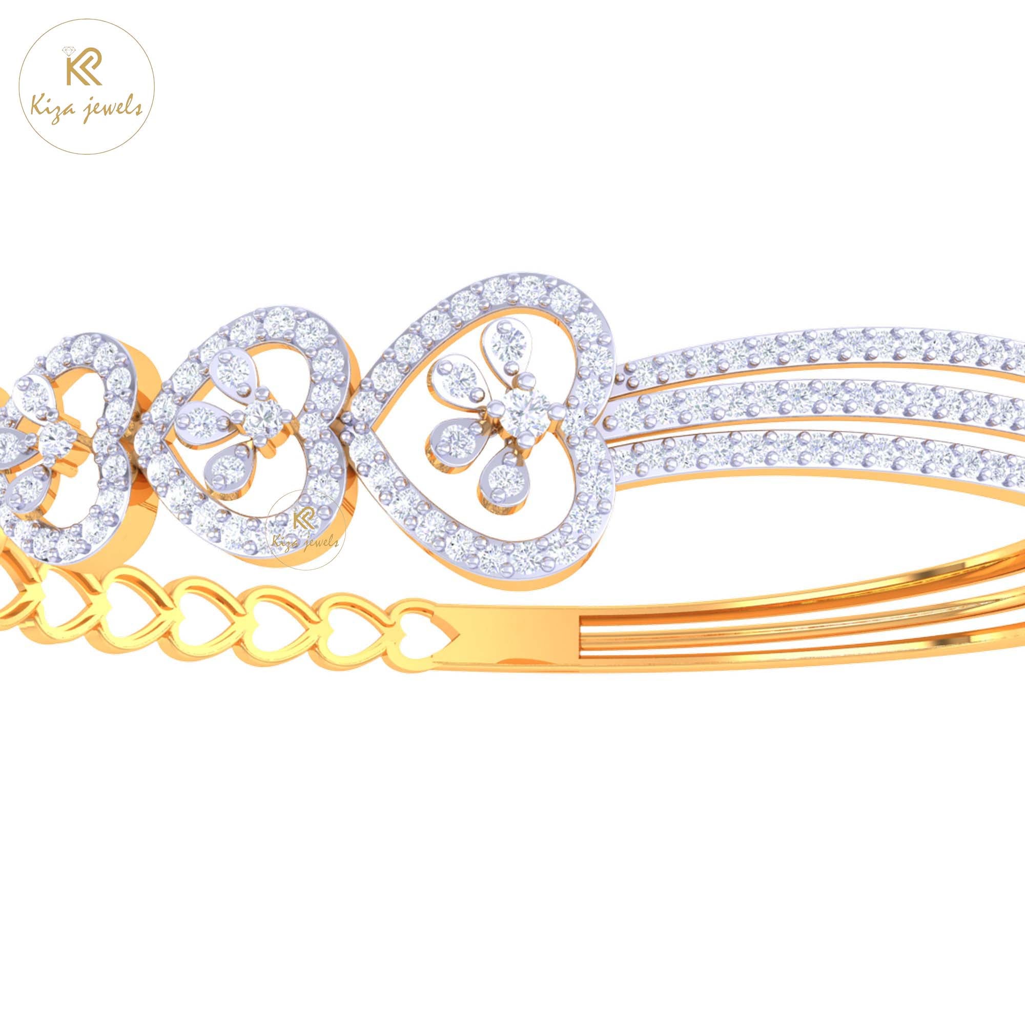 2.23 TDW Round Cut Diamond women's Bangle Bracelet