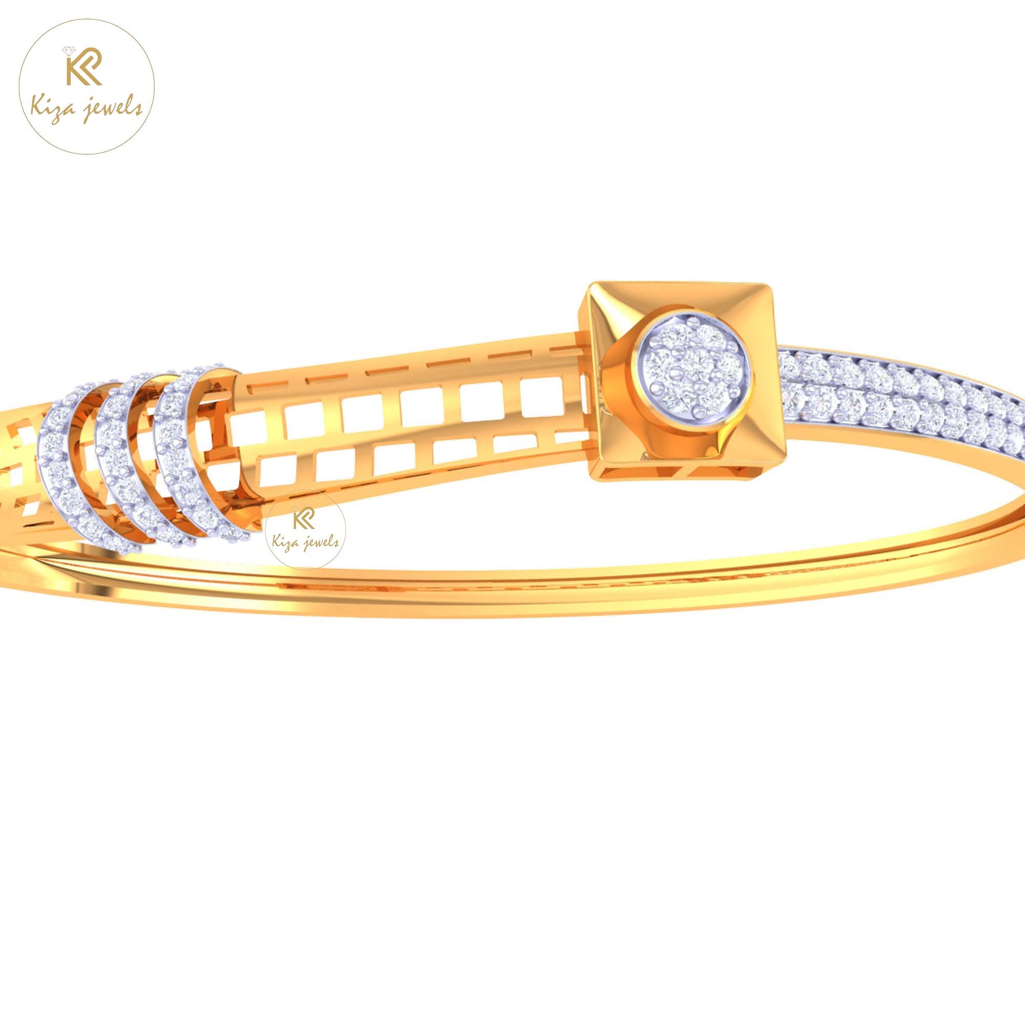 0.87 TDW Round Cut Diamond women's Bangle Bracelet