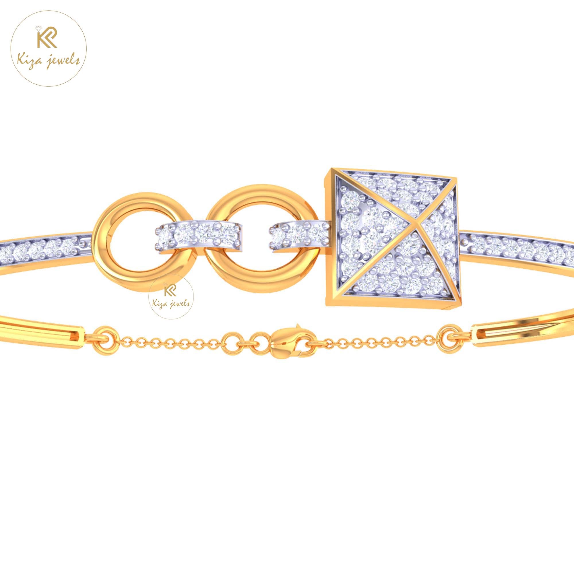 0.90 TDW Round Cut Diamond women's Bangle Bracelet