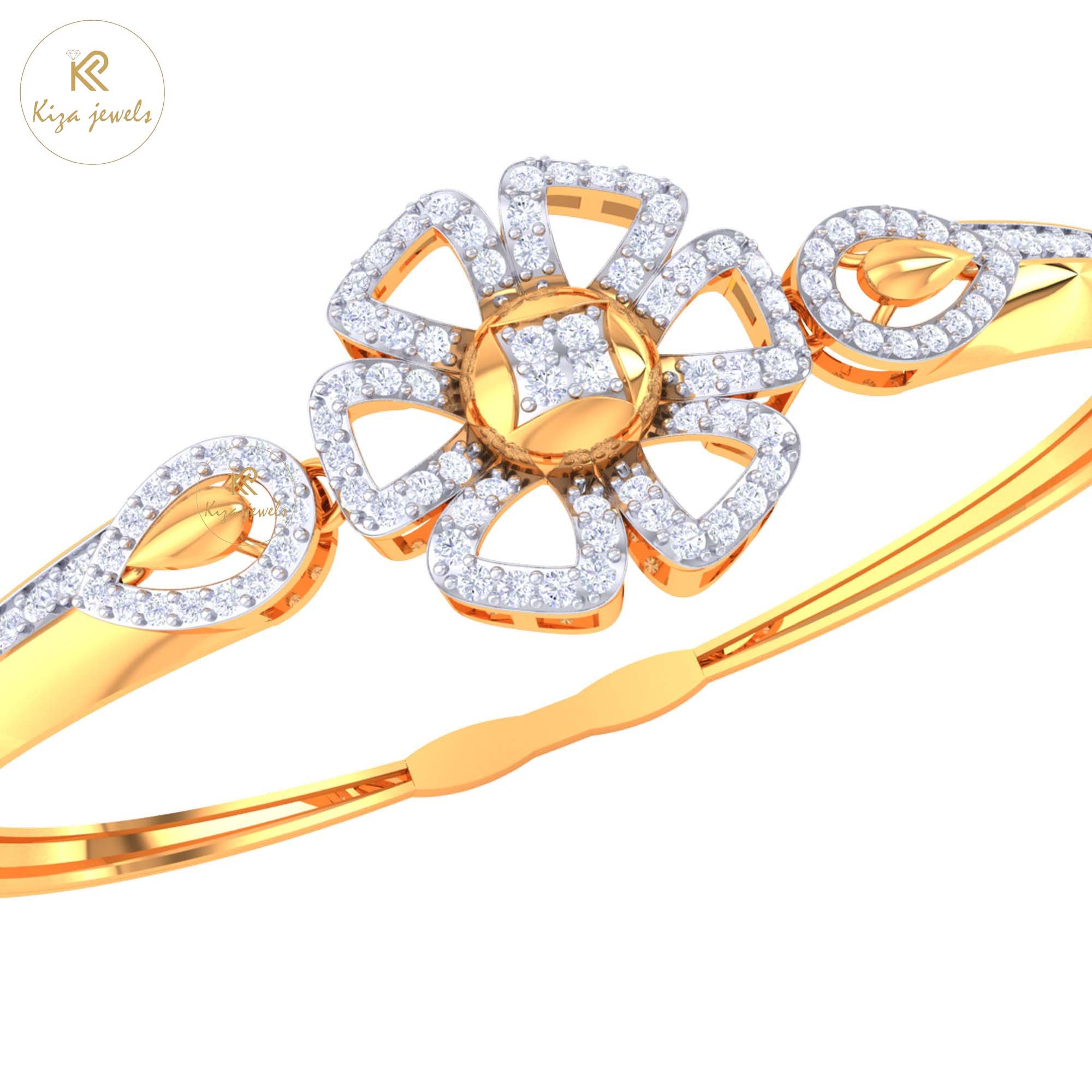 1.46 TDW Round Cut Diamond women's Bangle Bracelet