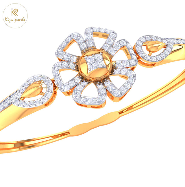 1.46 TDW Round Cut Diamond women's Bangle Bracelet