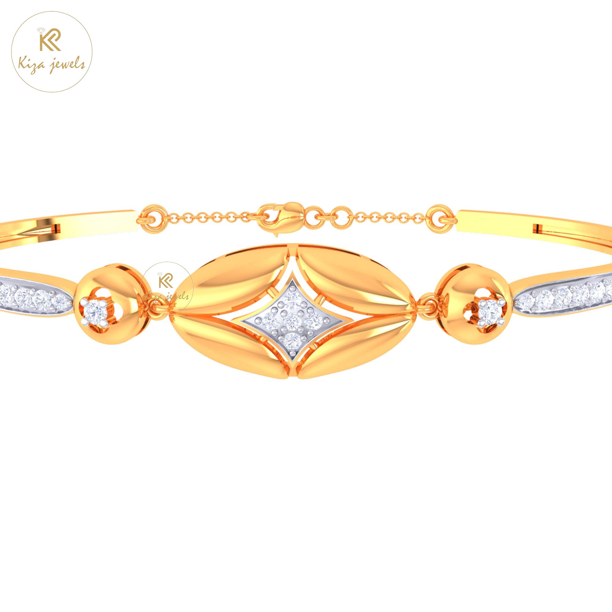 0.62 TDW Round Cut Diamond women's Bangle Bracelet