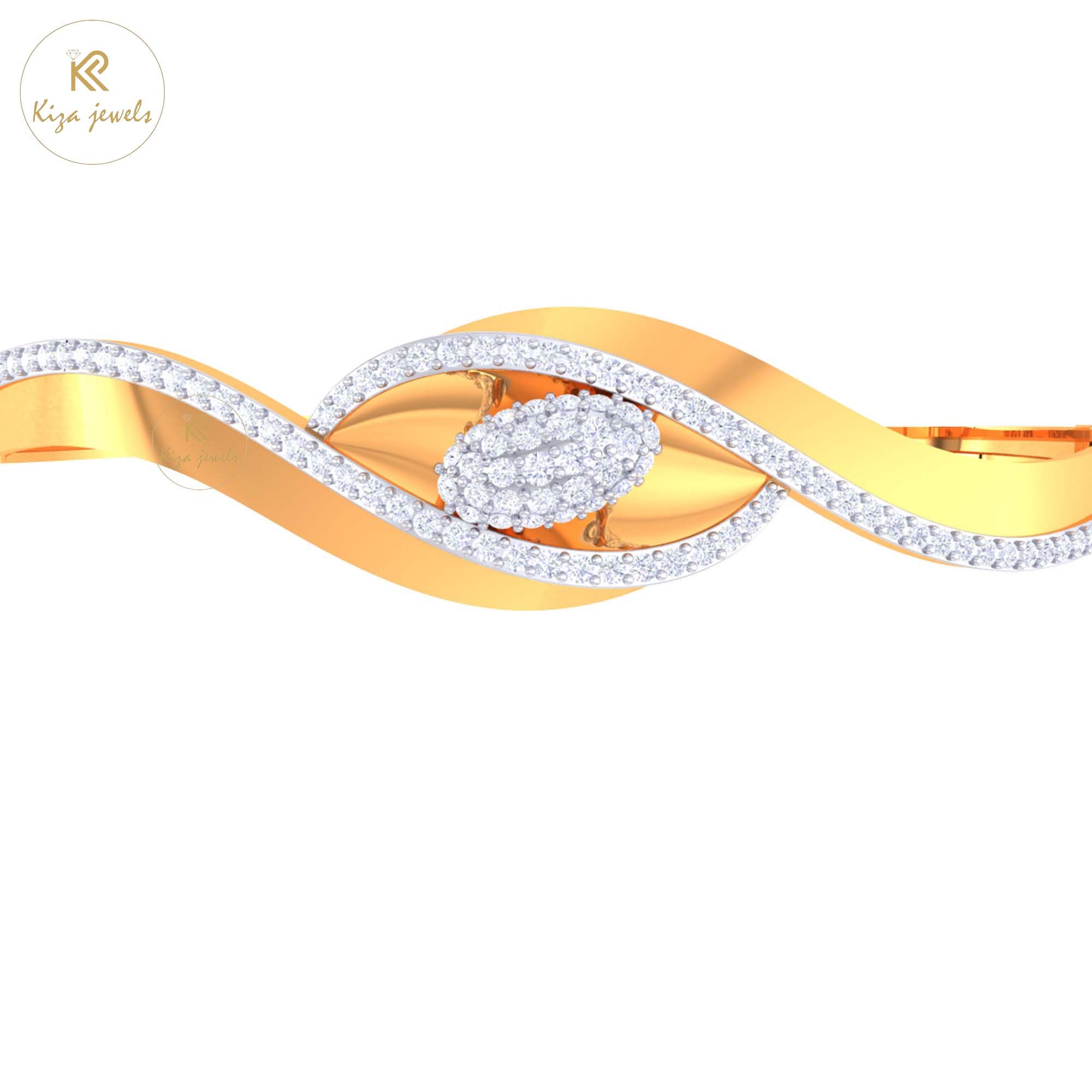 1.31 TDW Round Cut Diamond women's Bangle Bracelet