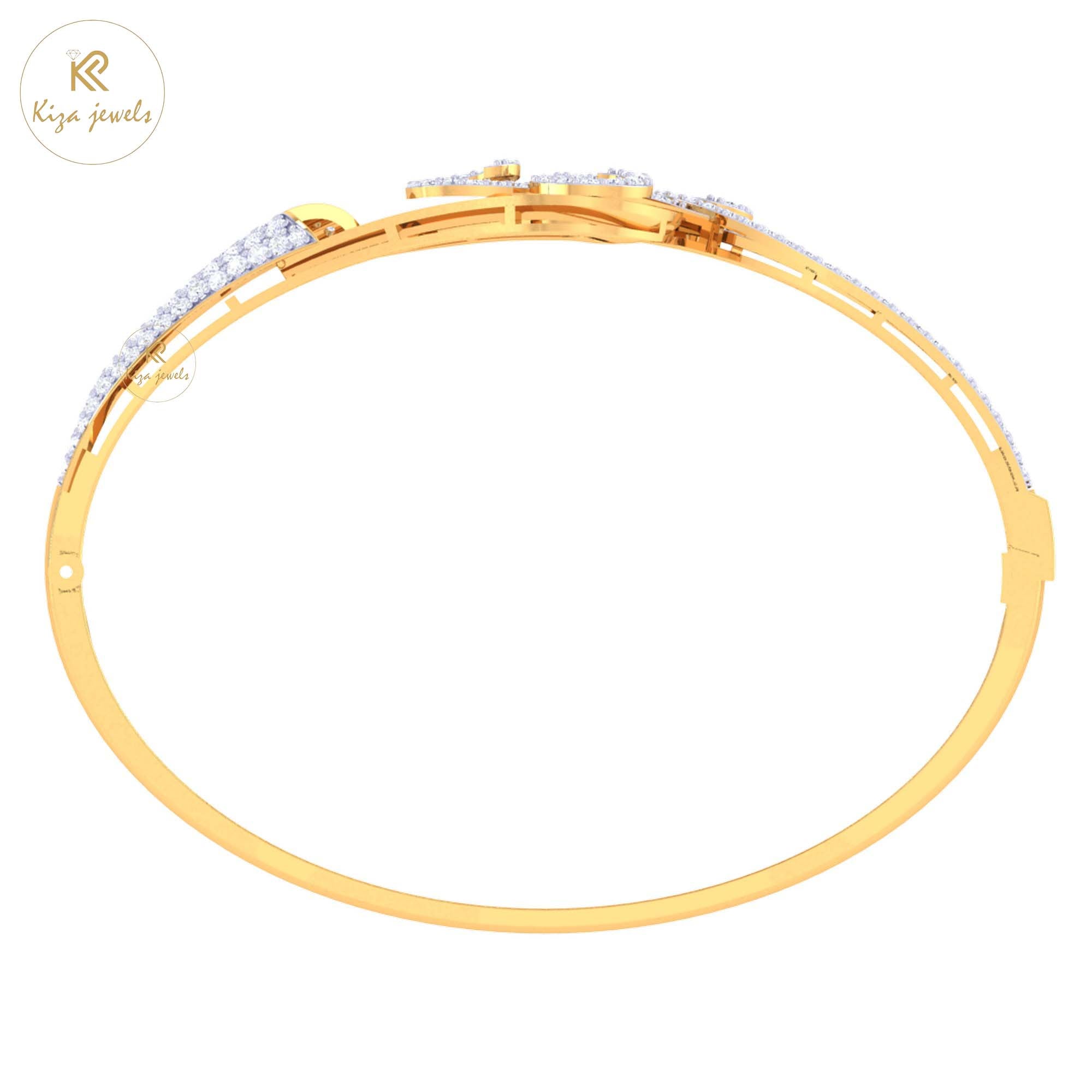 1.53 TDW Round Cut Diamond women's Bangle Bracelet