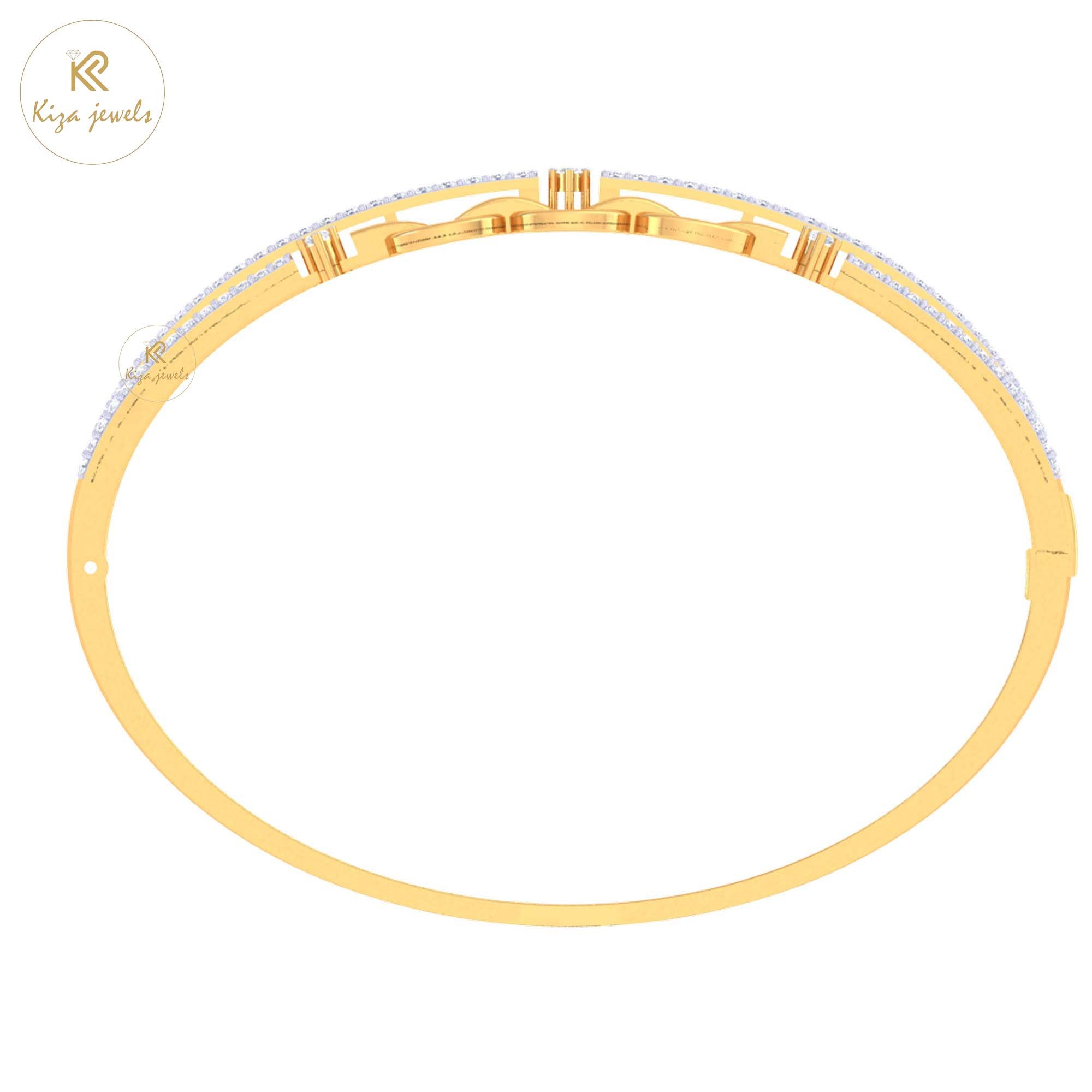 0.86 TDW Round Cut Diamond women's Bangle Bracelet