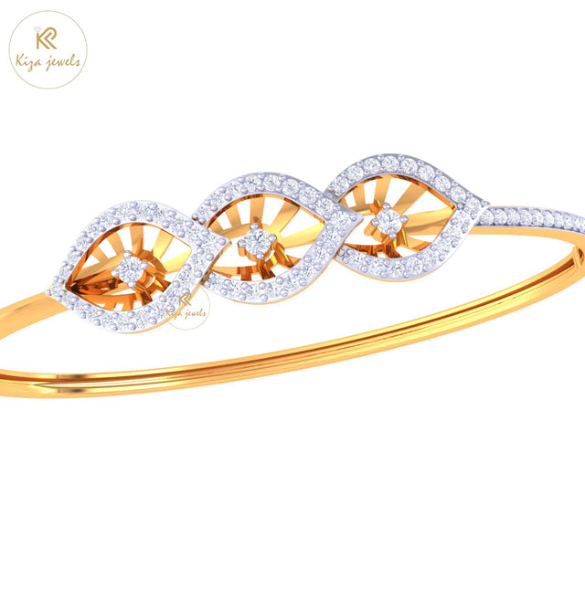 1.058 TDW Round Cut Diamond women's Bangle Bracelet