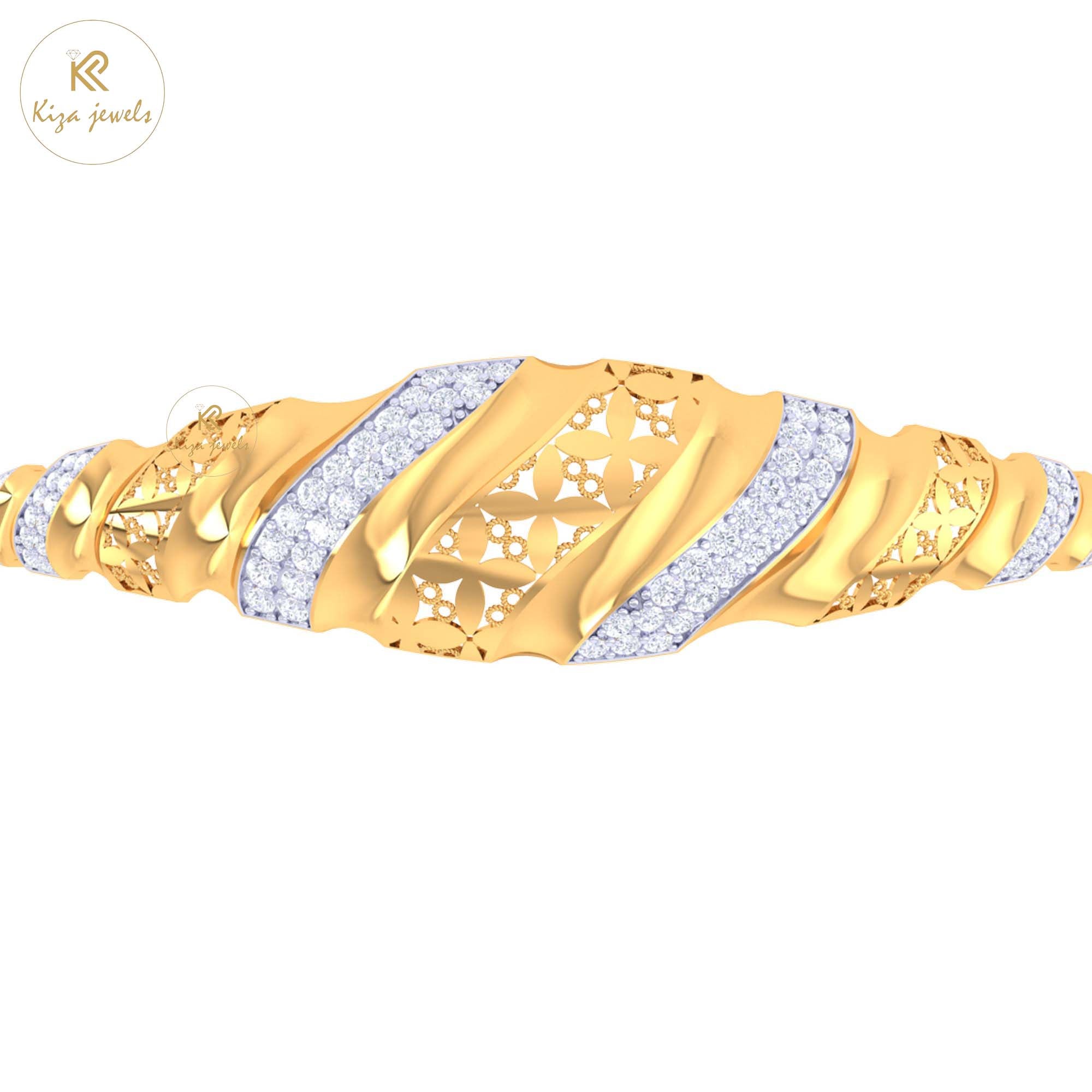 0.90 TDW Round Cut Diamond women's Bangle Bracelet