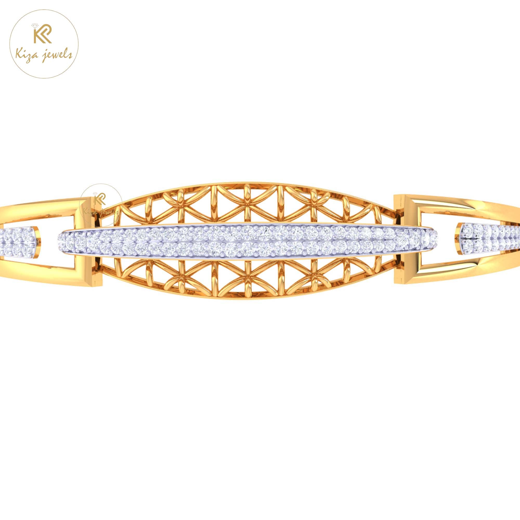 0.76 TDW Round Cut Diamond Bangle Bracelet