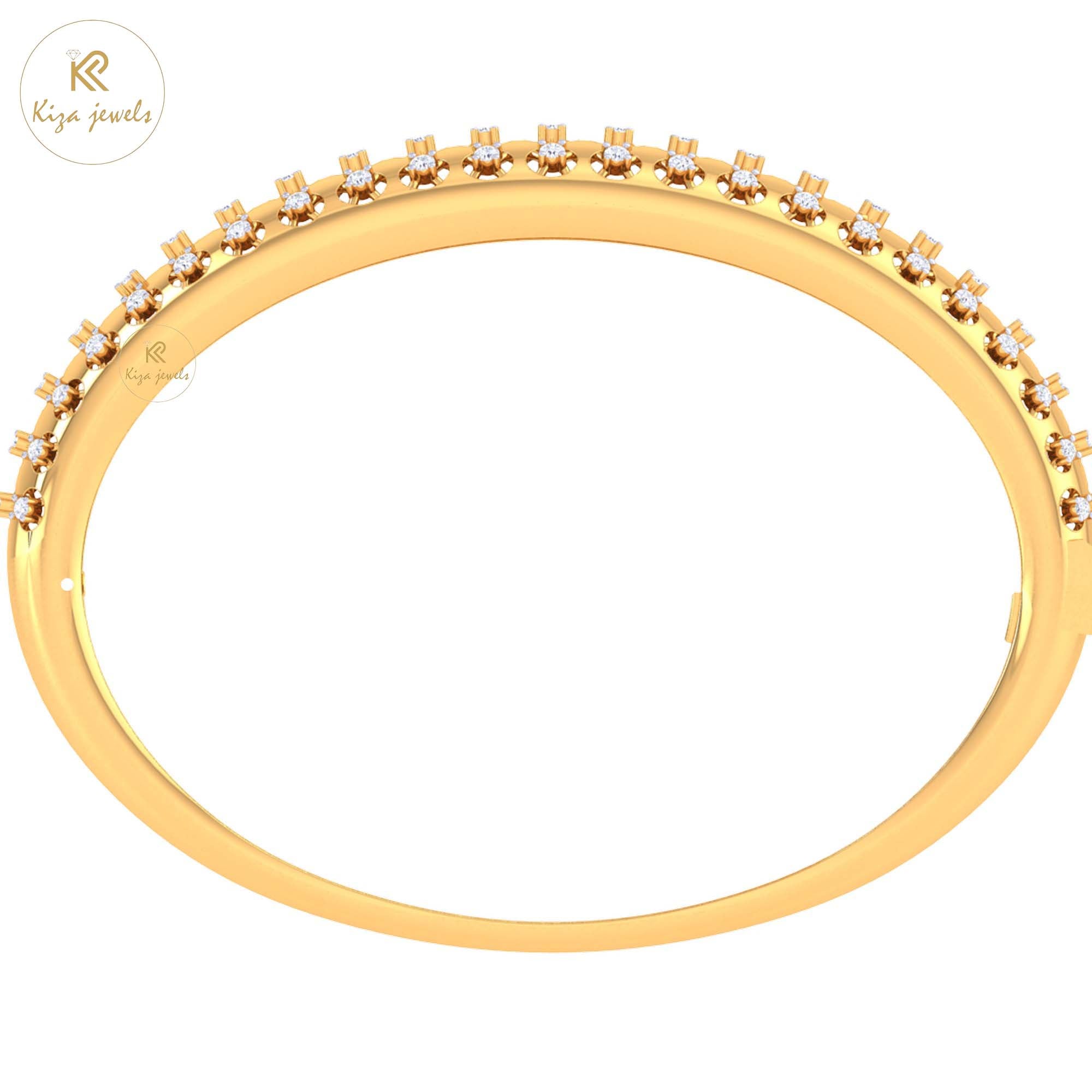 0.64 TDW Round Cut Diamond women's Bangle Bracelet