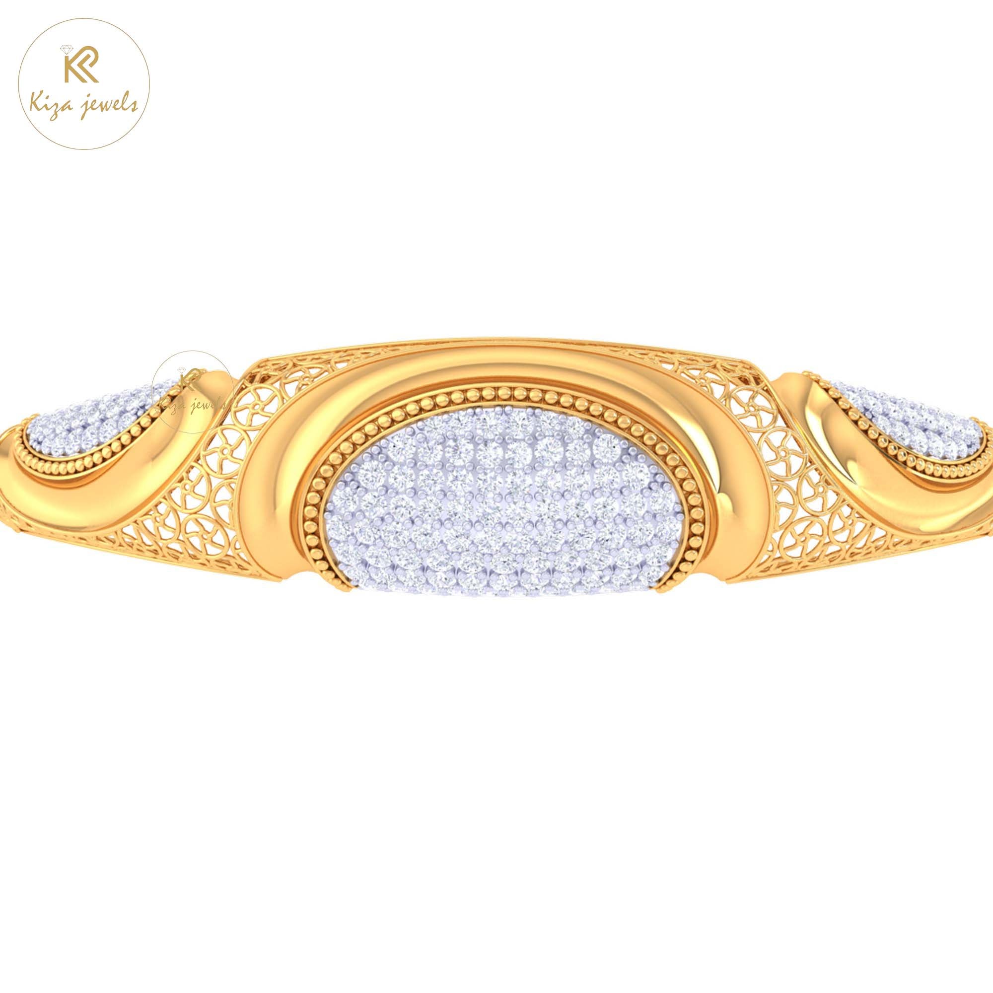 1.37 TDW Round Cut Diamond women's Bangle Bracelet