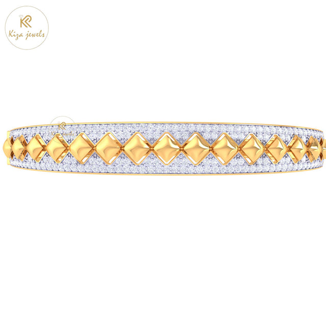 1.21 TDW Round Cut Diamond women's Bangle Bracelet