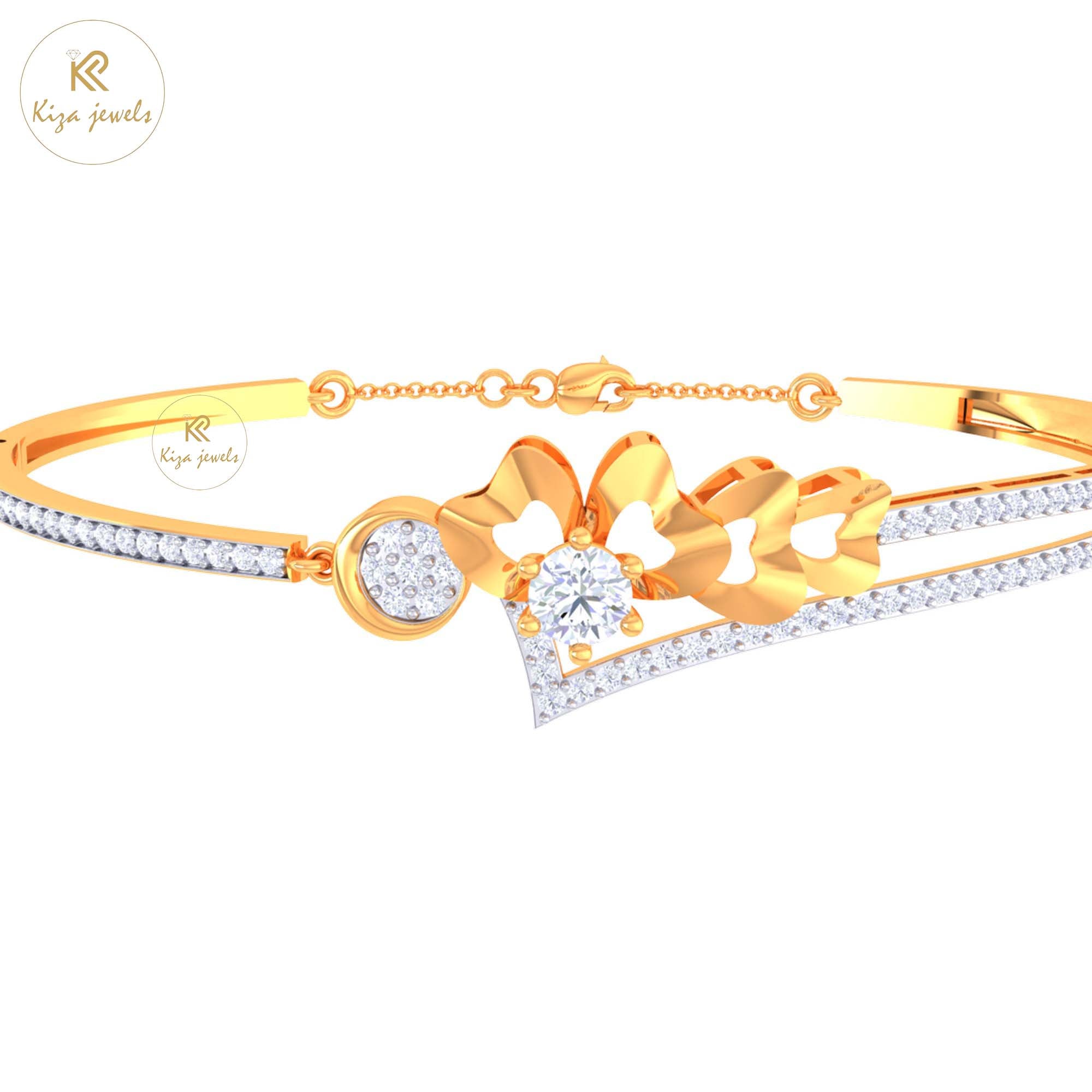 1.12 TDW Round Cut Diamond women's Bangle Bracelet