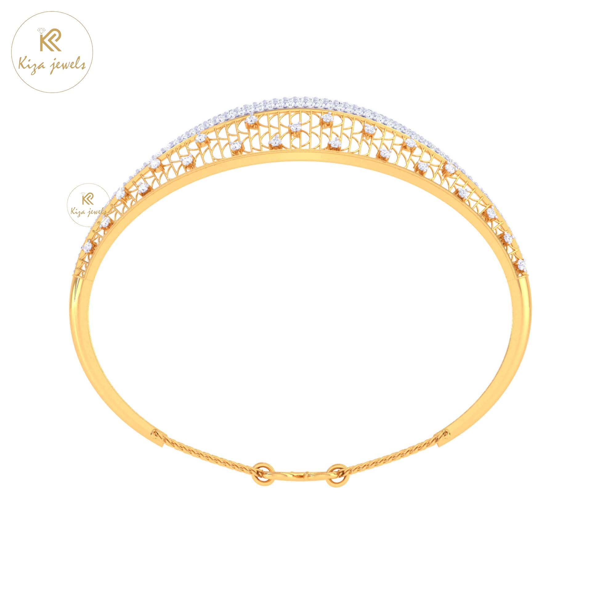 1.57 TDW Round Cut Diamond women's Bangle Bracelet