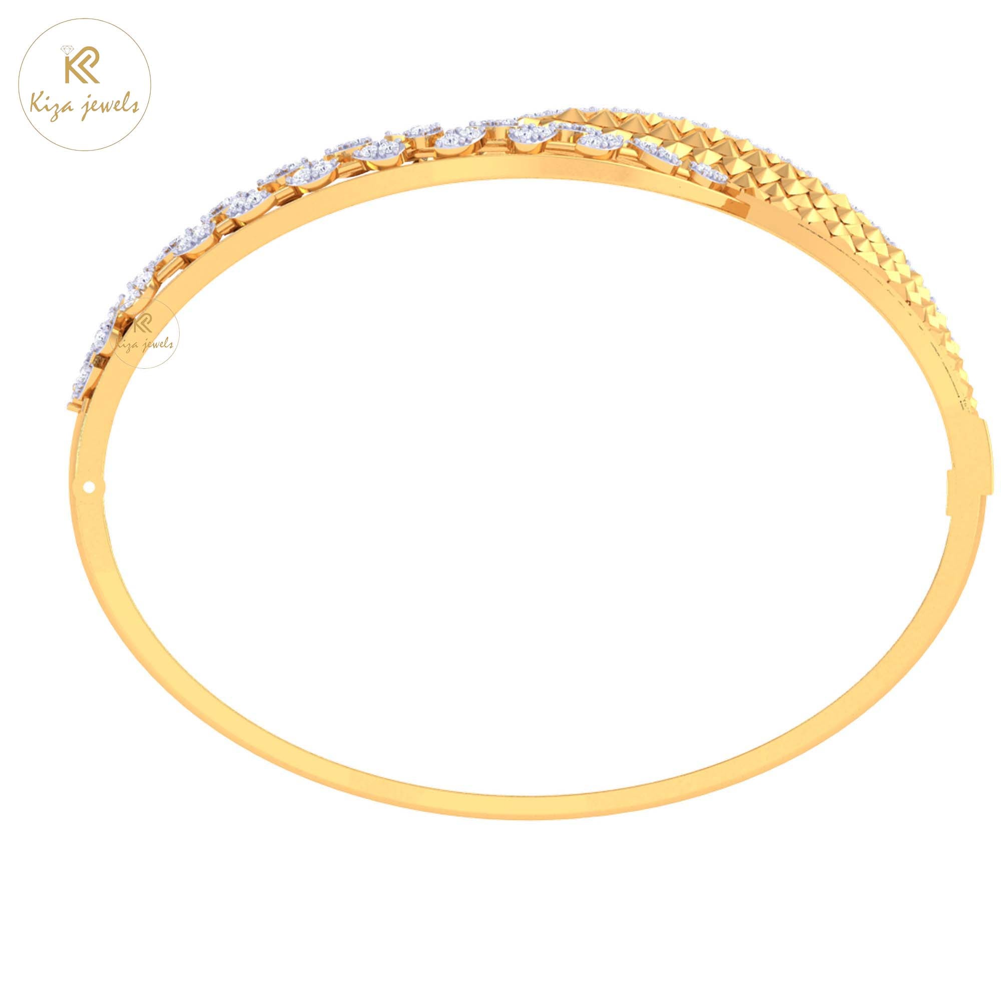 1.046 TDW Round Cut Diamond women's Bangle Bracelet