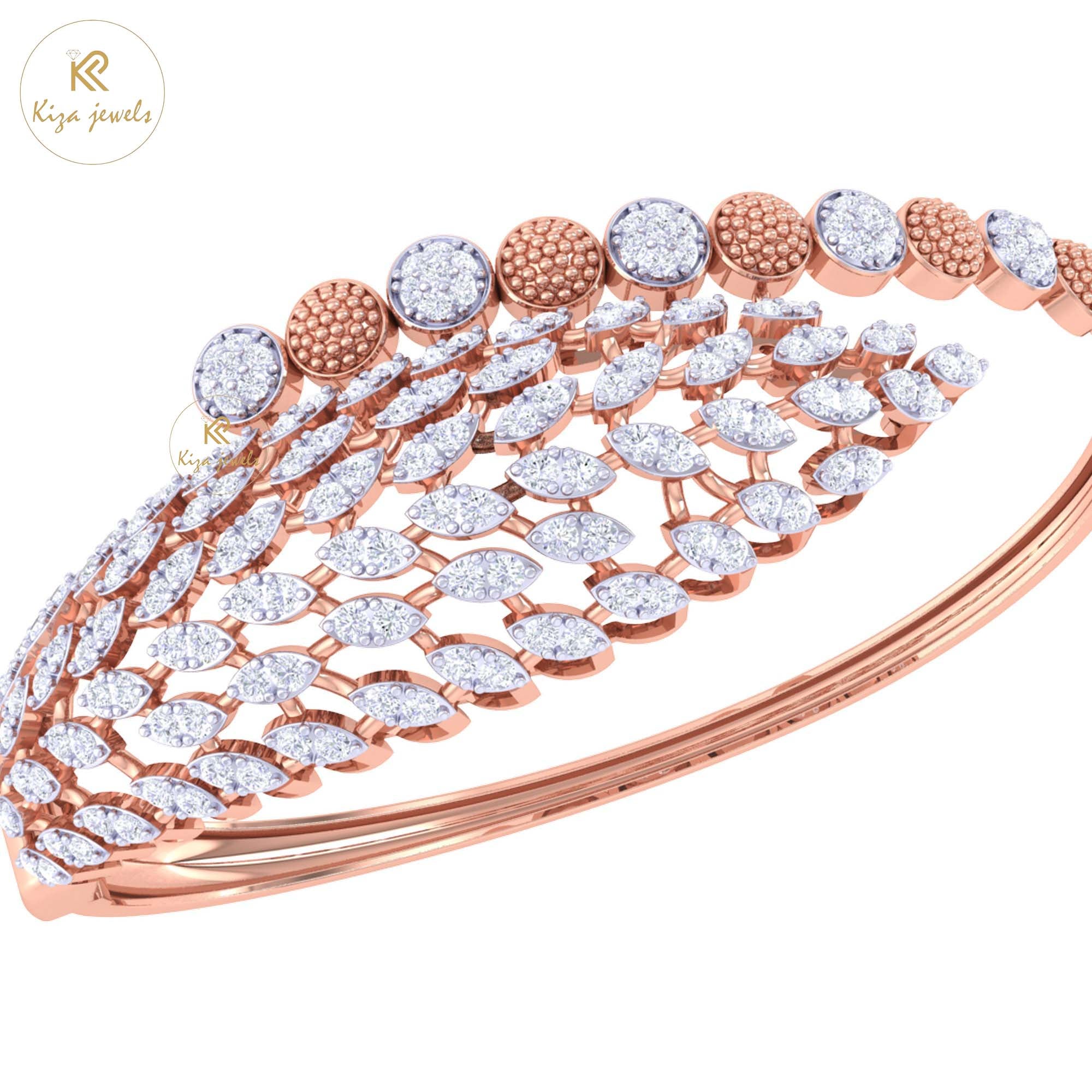 2.03 TDW Round Cut Diamond women's Bangle Bracelet