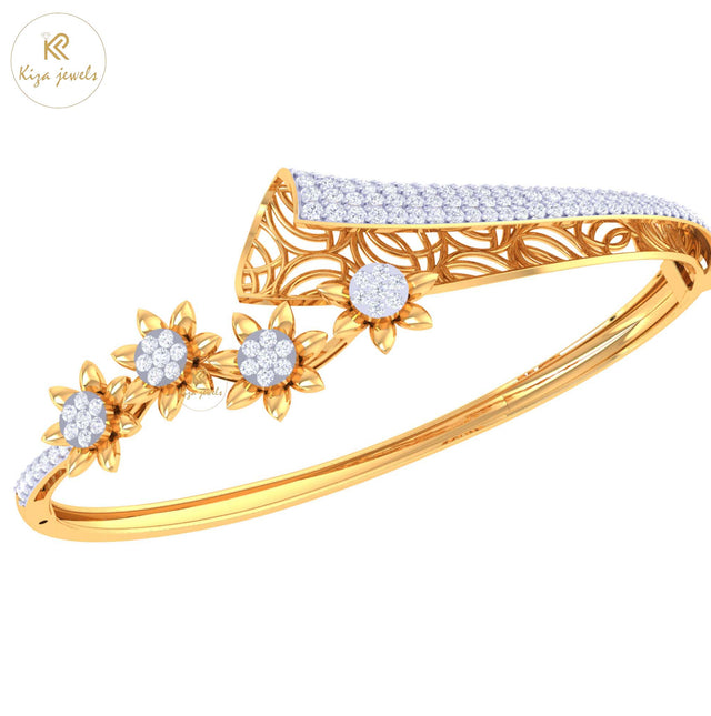 1.20 TDW Round Cut Diamond women's Bangle Bracelet