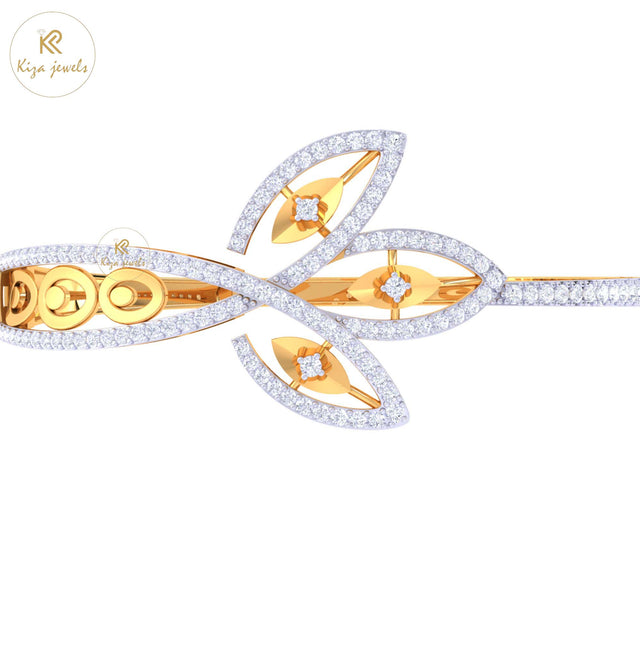 1.29 TDW Round Cut Diamond Women's Bangle Bracelet