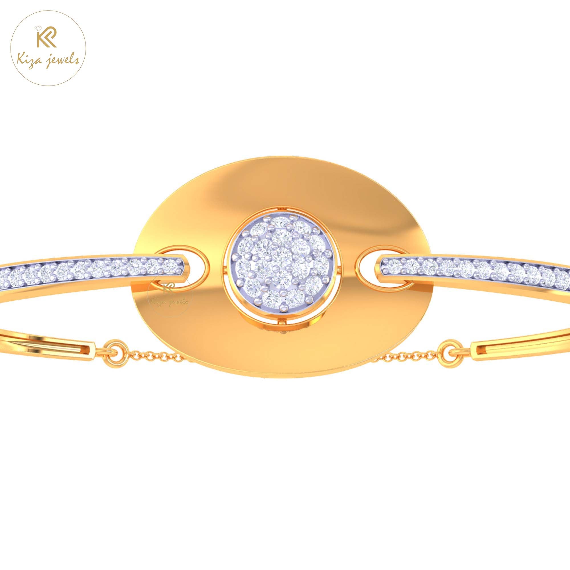 0.81 TDW Round Cut Diamond women's Bangle Bracelet