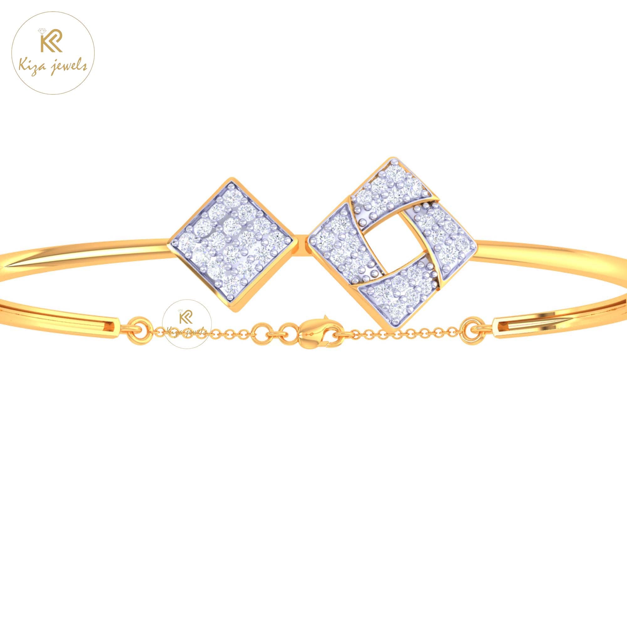 0.51 TDW Round Cut Diamond women's Bangle Bracelet