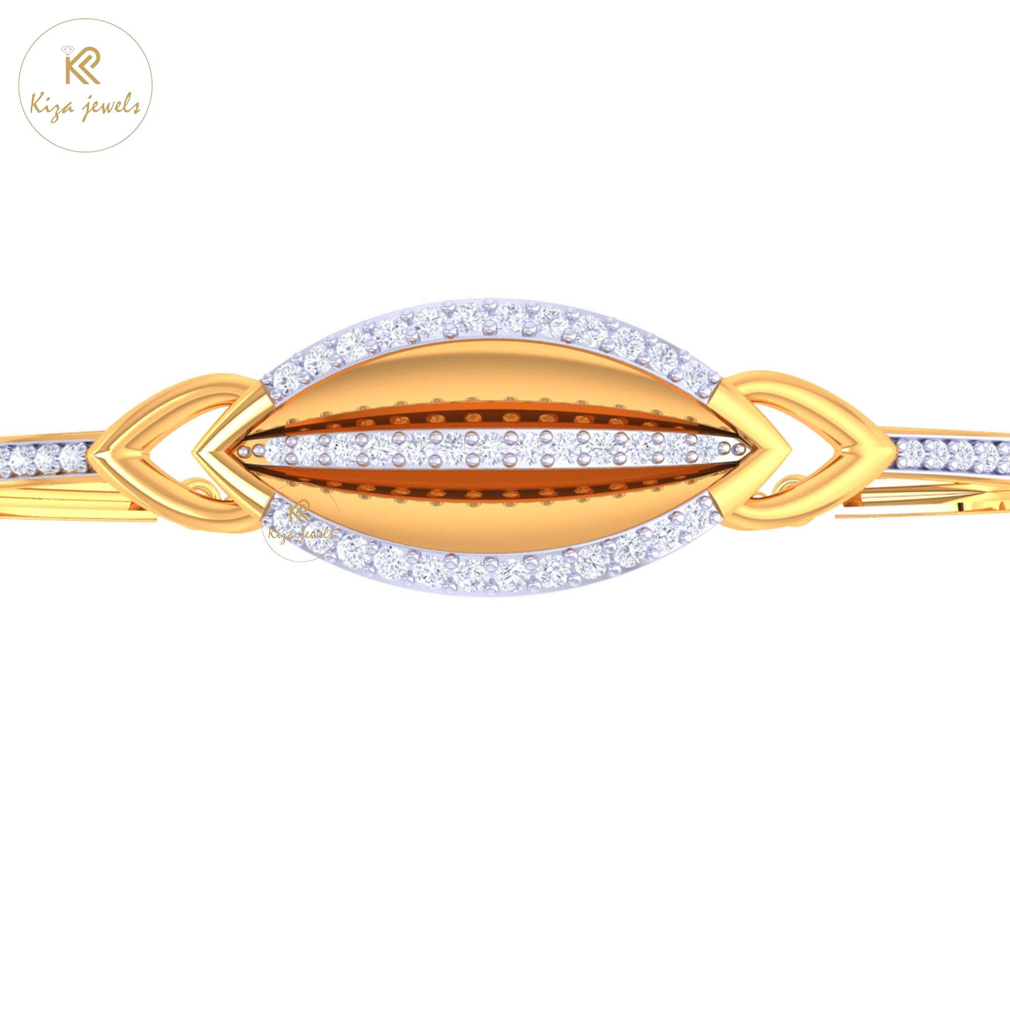 0.86 TDW Round Cut Diamond women's Bangle Bracelet