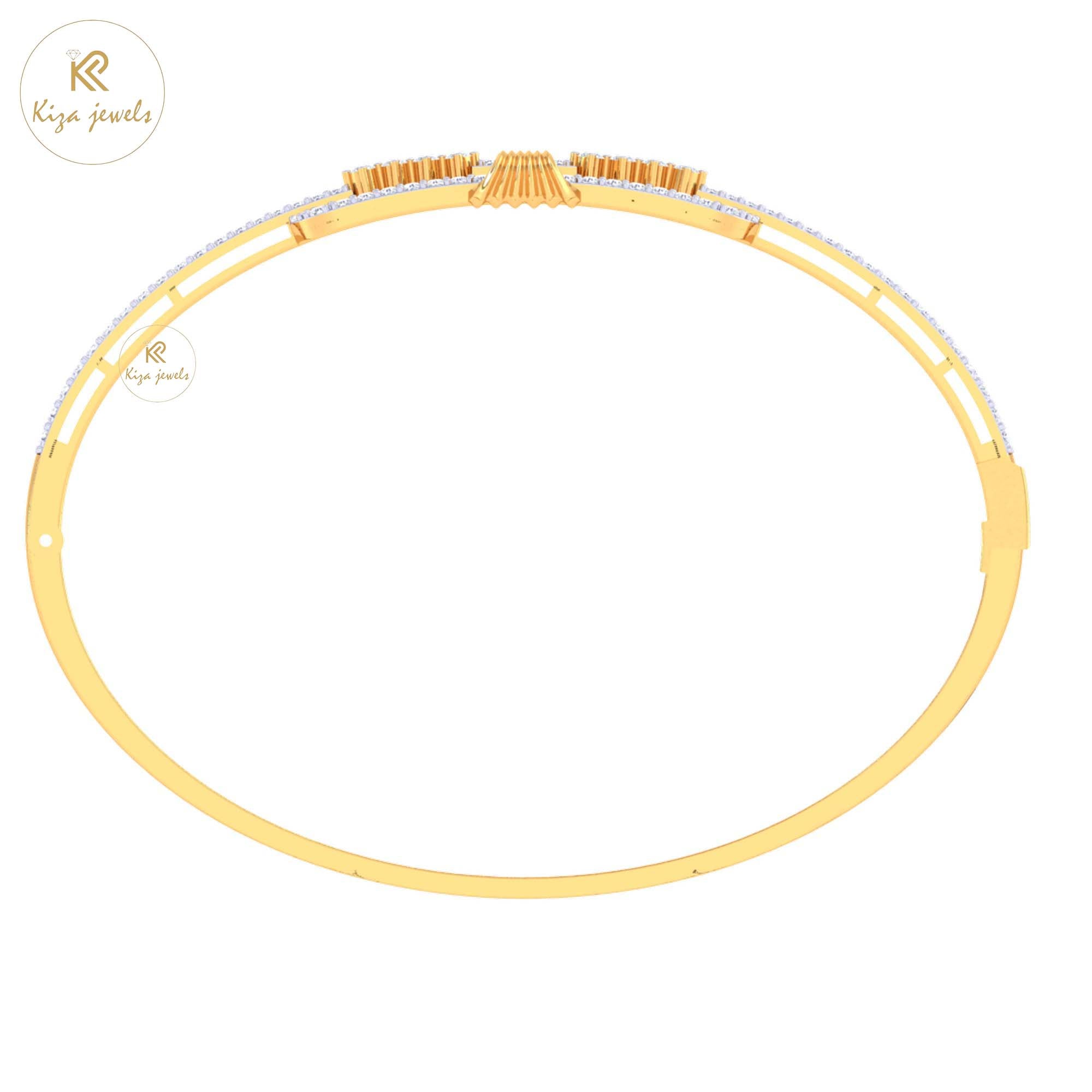 0.91 TDW Round Cut Diamond women's Bangle Bracelet