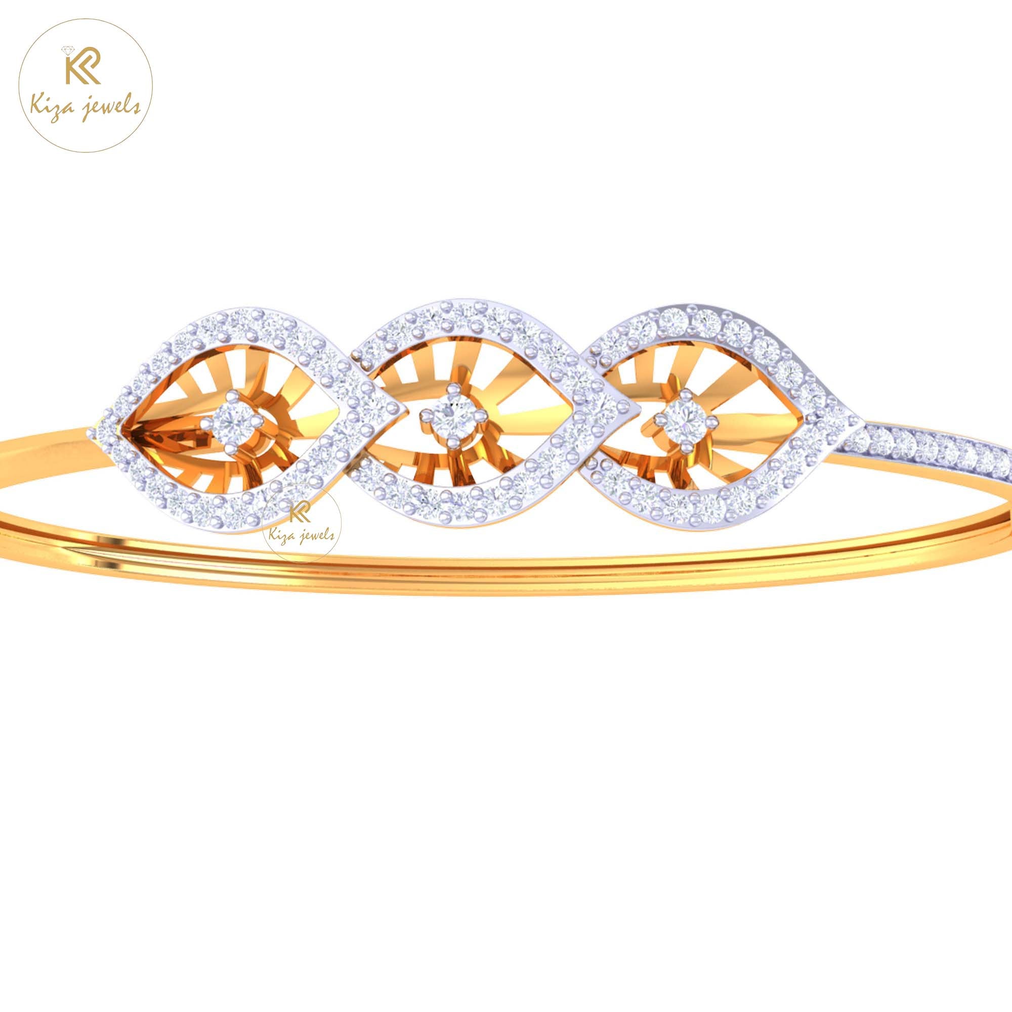 1.058 TDW Round Cut Diamond women's Bangle Bracelet